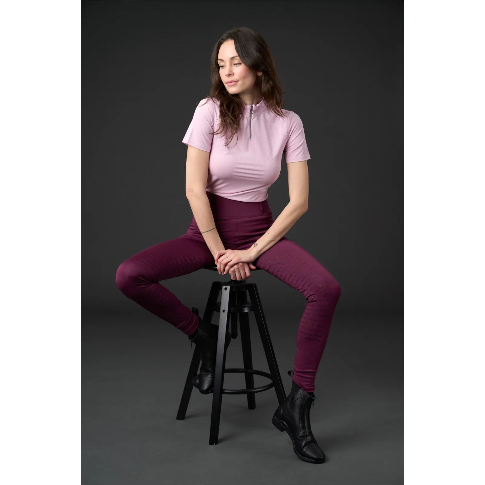 Damen Reitleggings Silikon Vollbesatz KENDRA italian plum