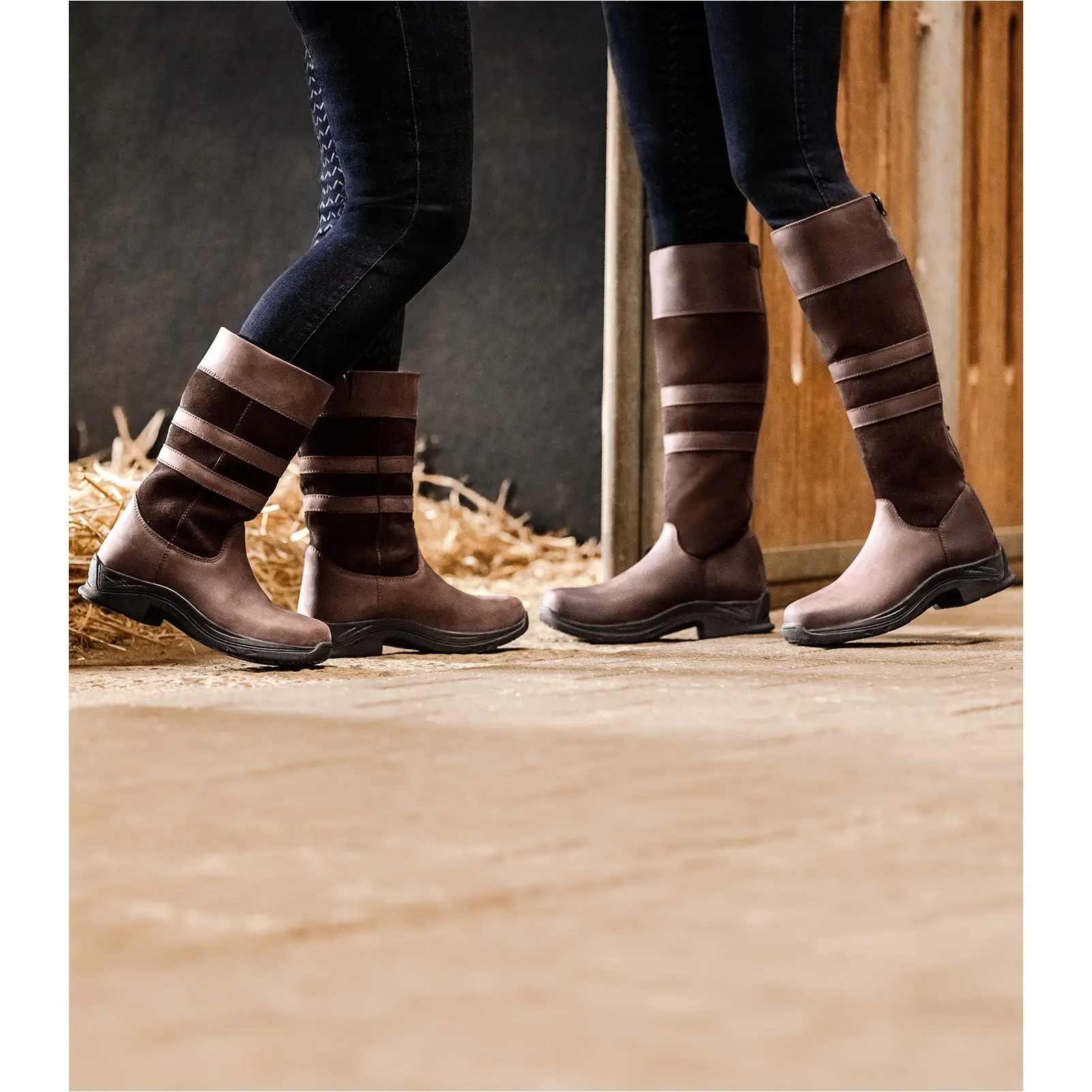 Damen Stallstiefel OKLAHOMA Echtleder braun