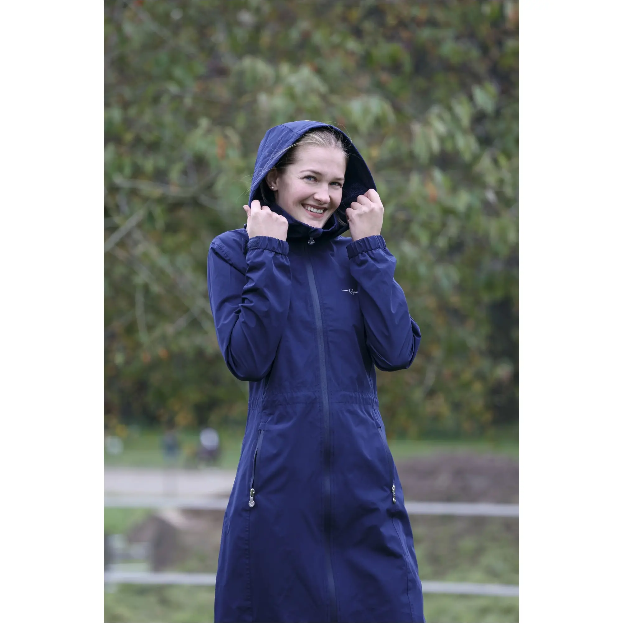 Damen Regenmantel navy