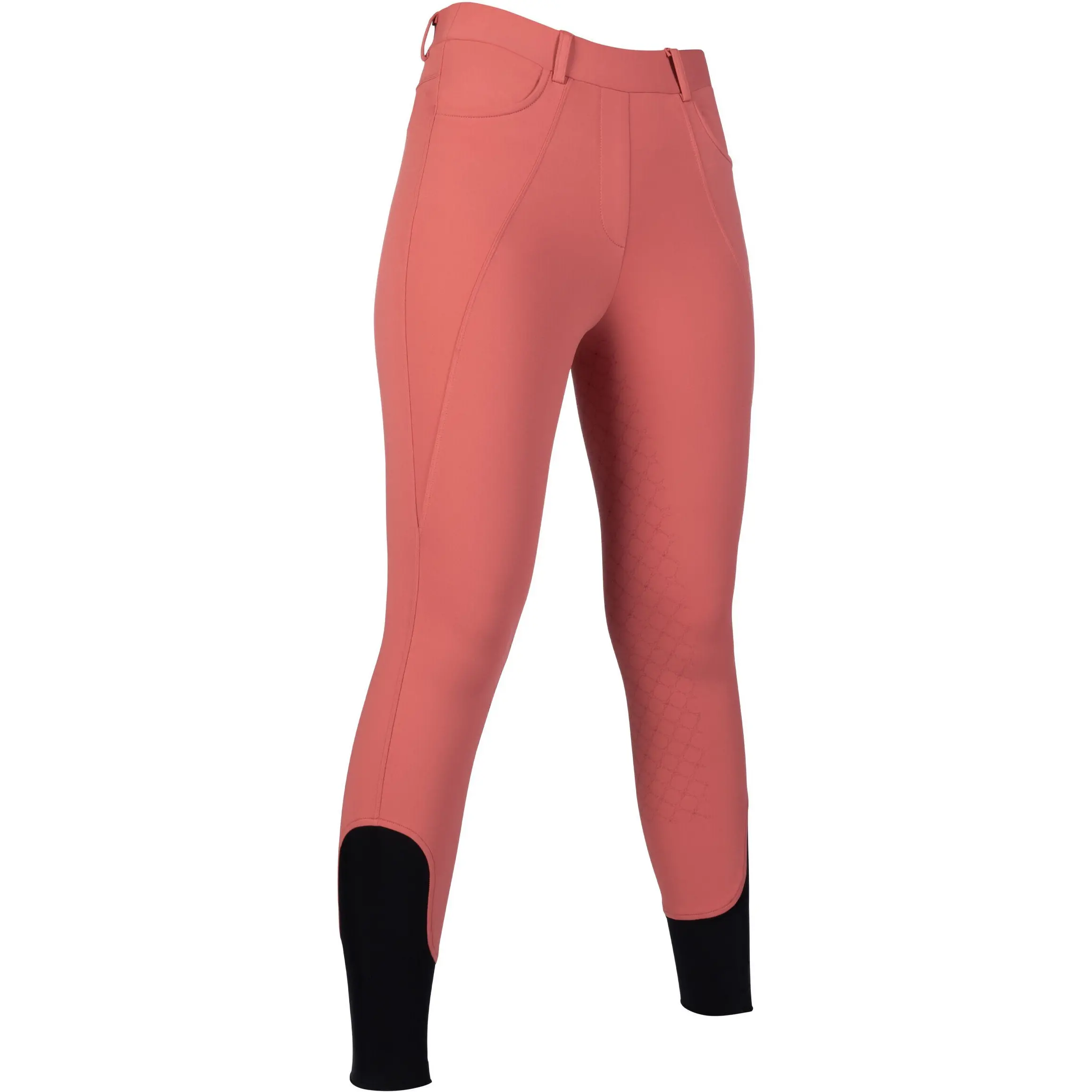 Damen Reitleggings Silikon Vollbesatz ROSEWOOD rostrot