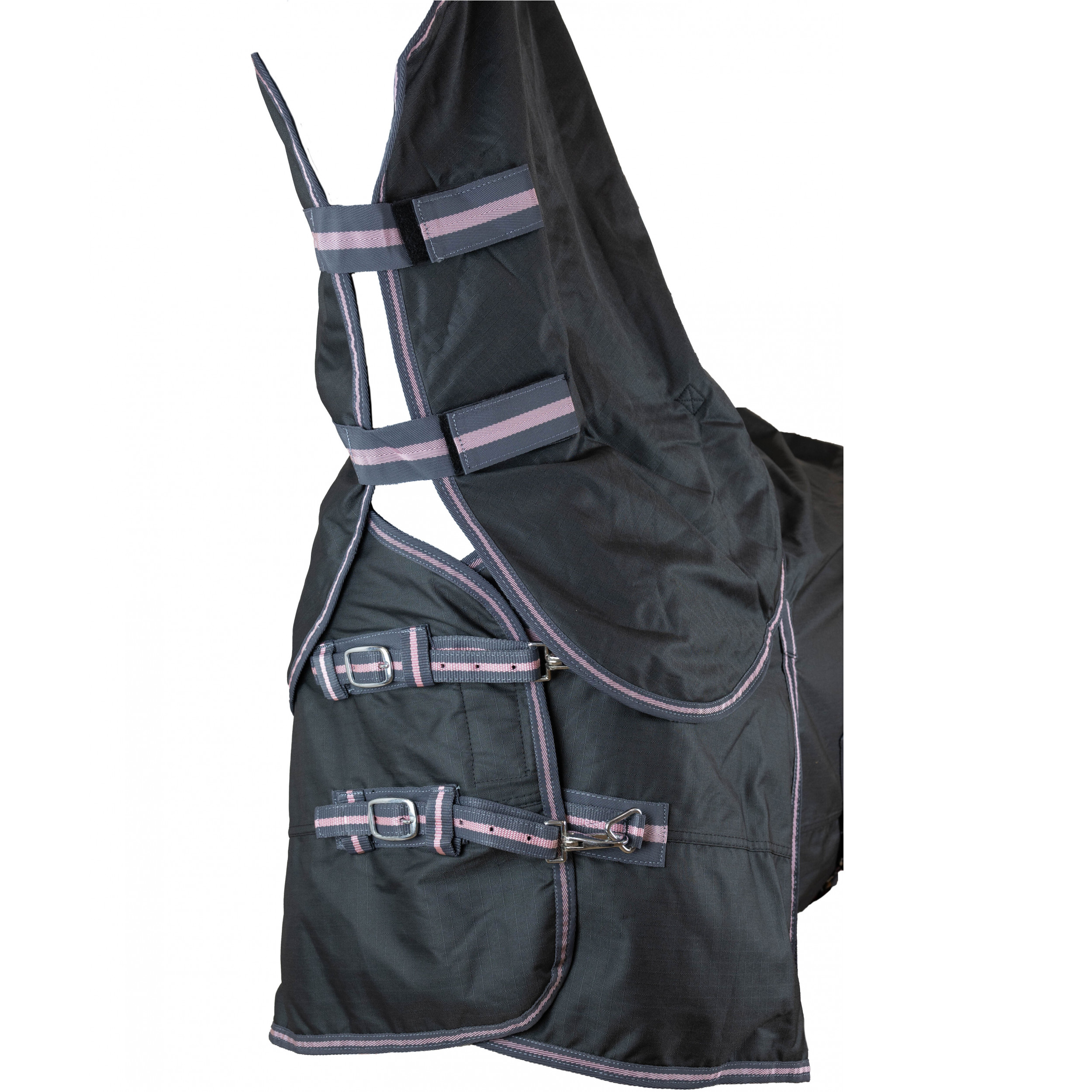 Weidedecke Full Neck Polarfleece 600D BASICLINE graphit/koralle