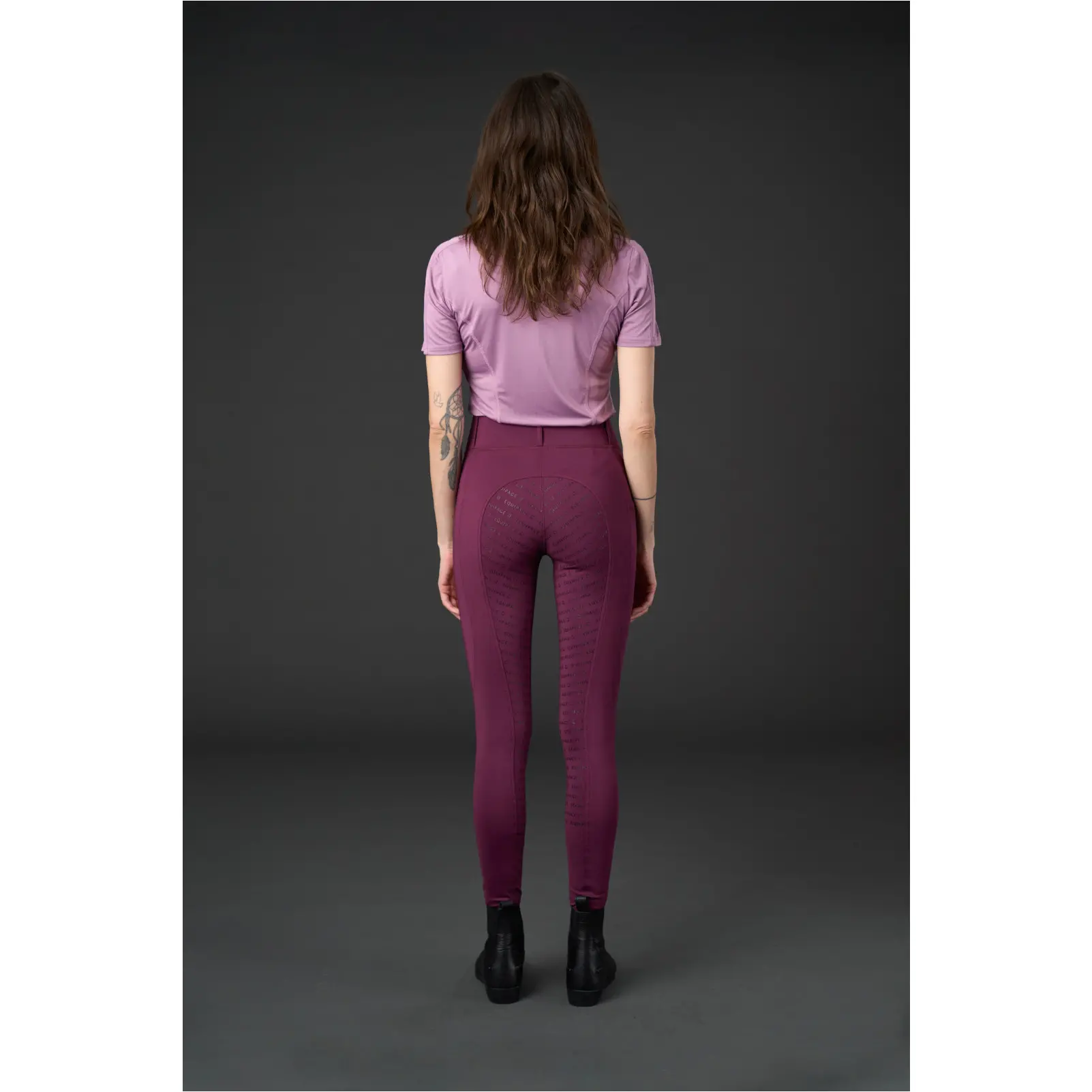 Damen Reitleggings Silikon Vollbesatz KENDRA italian plum
