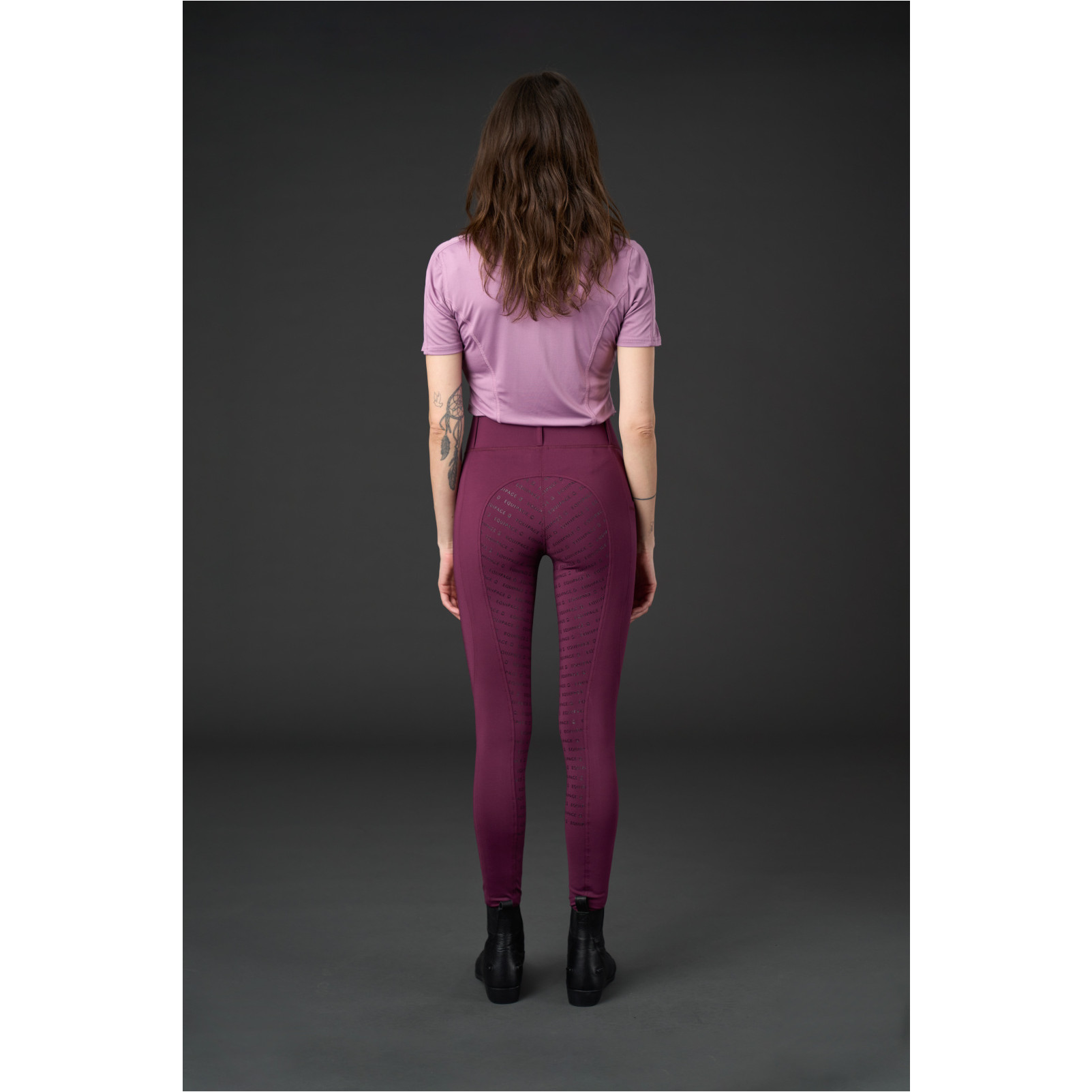 Damen Reitleggings Silikon Vollbesatz KENDRA italian plum