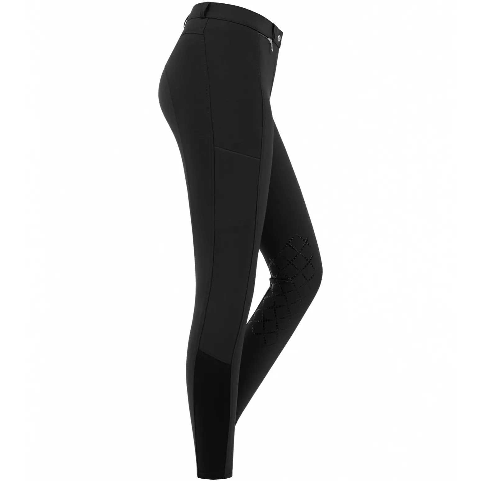 Damen Reithose Silikon Kniebesatz MICRO schwarz