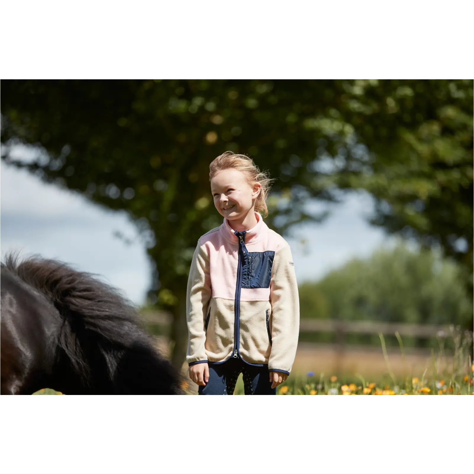 Kinder Fleecereitjacke MINNA ZIP beige