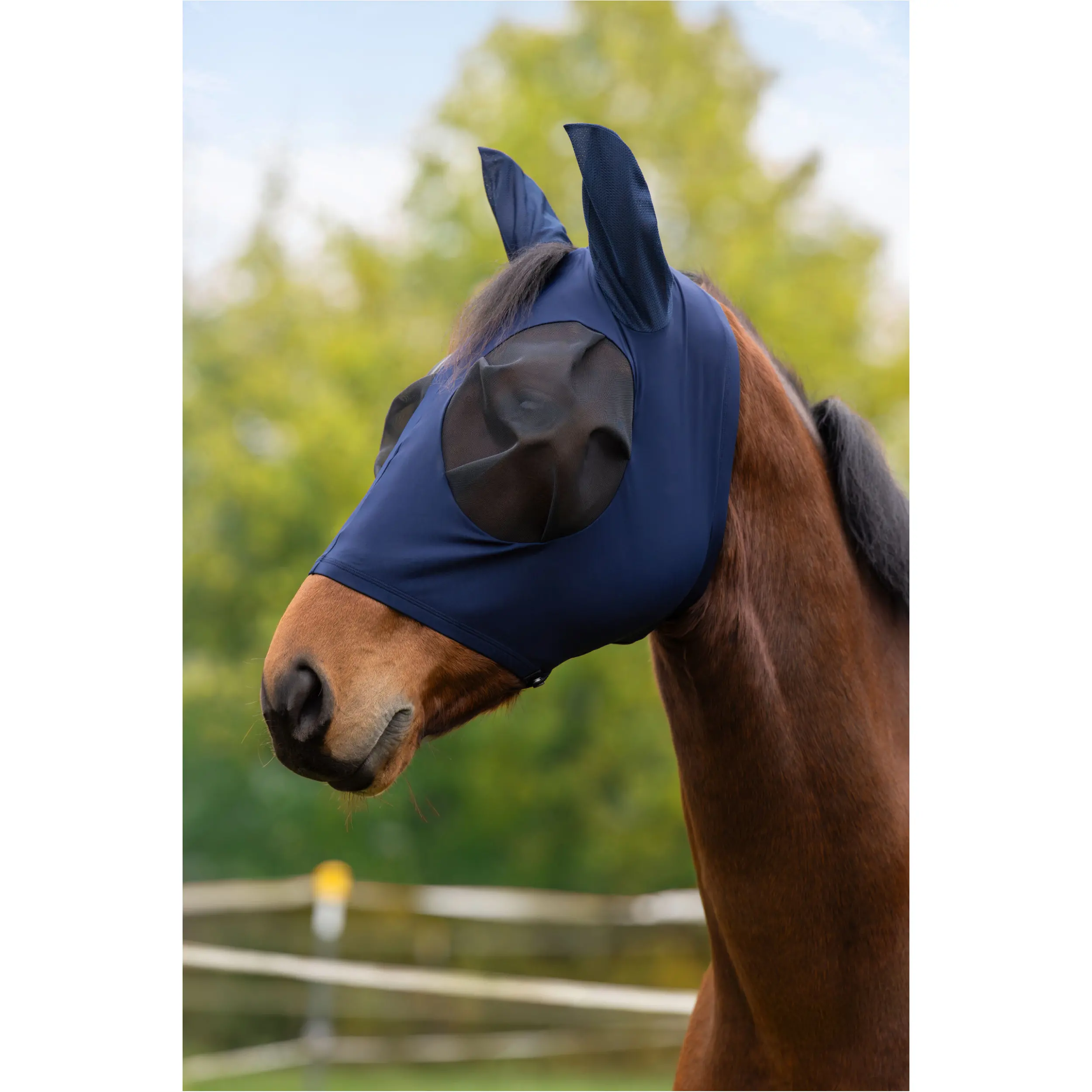 Fliegenmaske FinoStretch Zipper blau