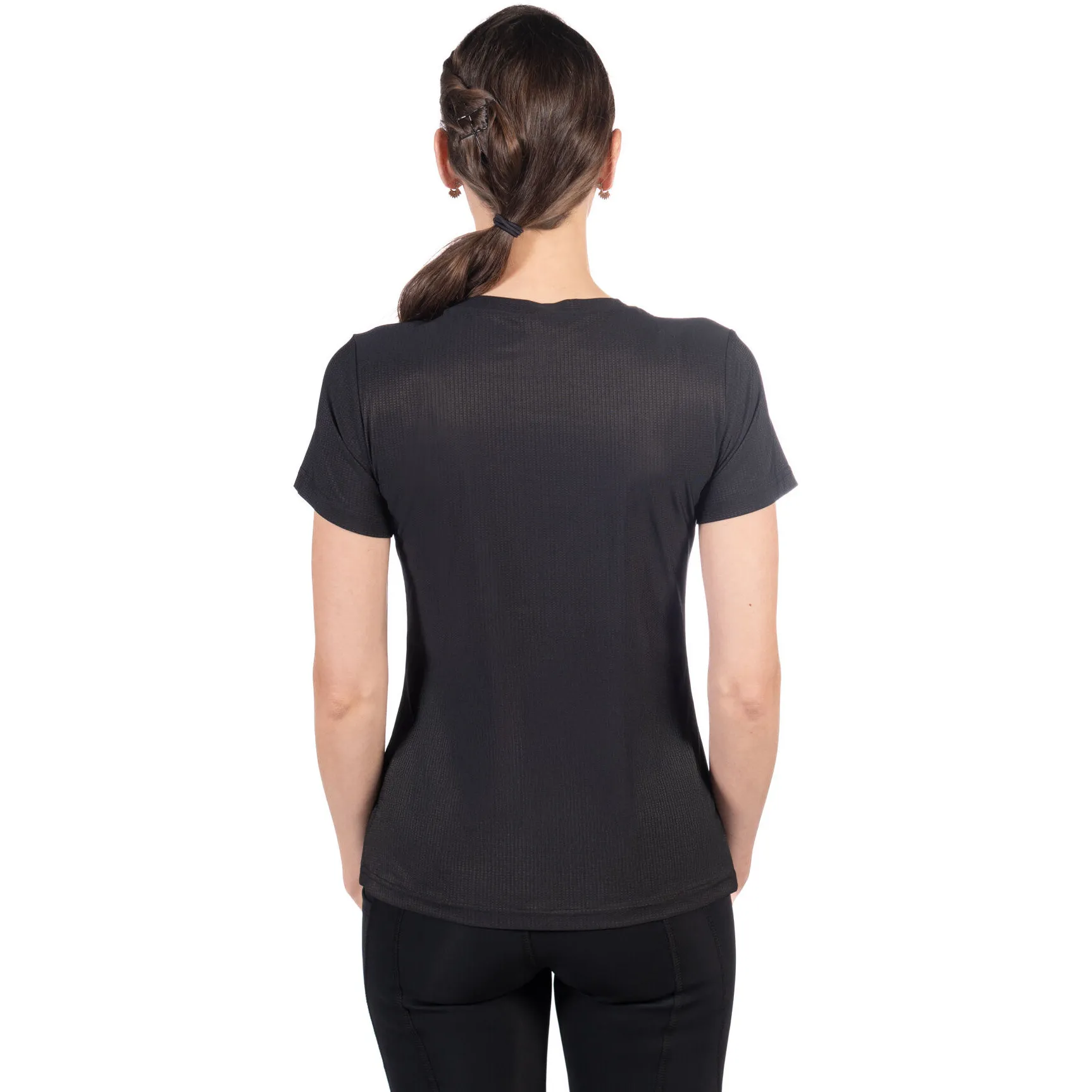 Damen T-Shirt SPORTY MESH schwarz
