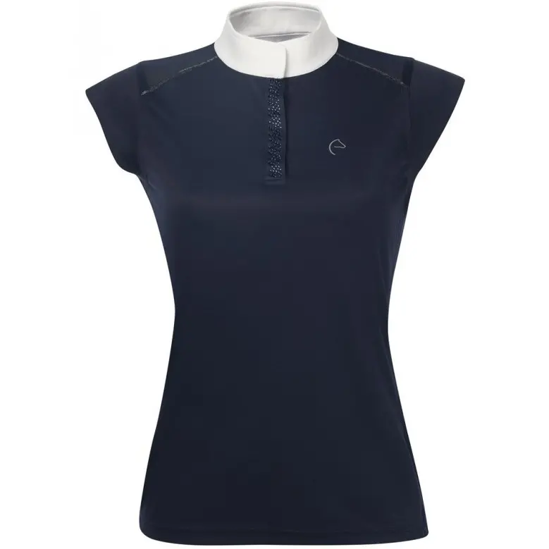 Damen Poloshirt mit Strass BRÜSSEL marineblau