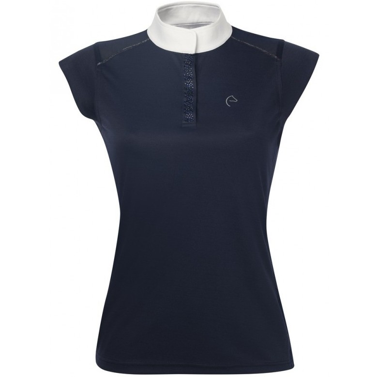 Damen Poloshirt mit Strass BRÜSSEL marineblau