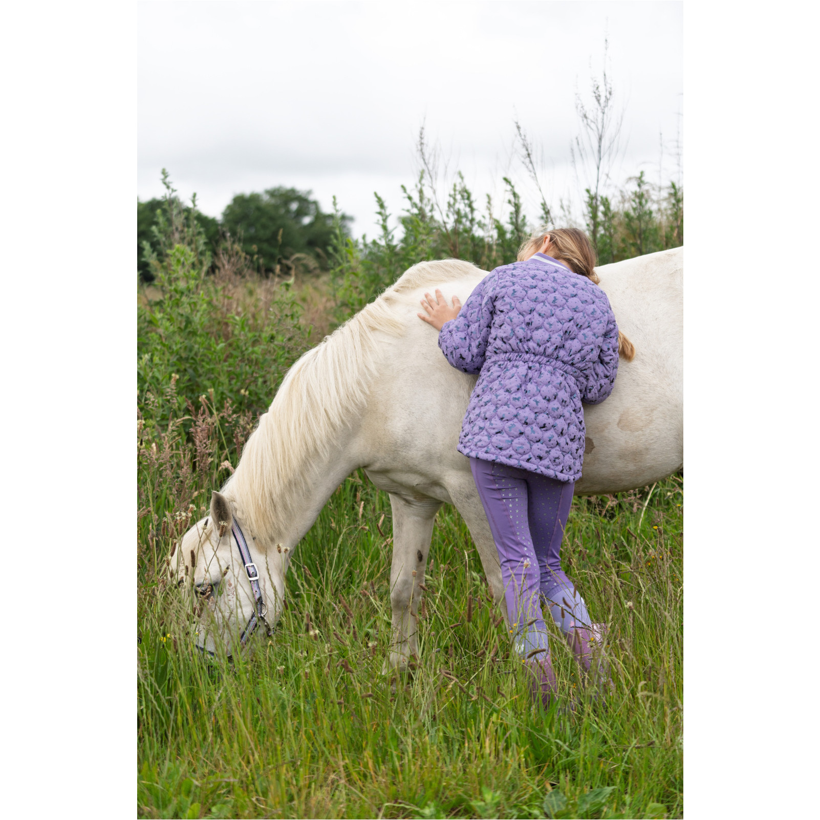 Kinder Reitleggings Silikon Vollbesatz MOLLY aster purple