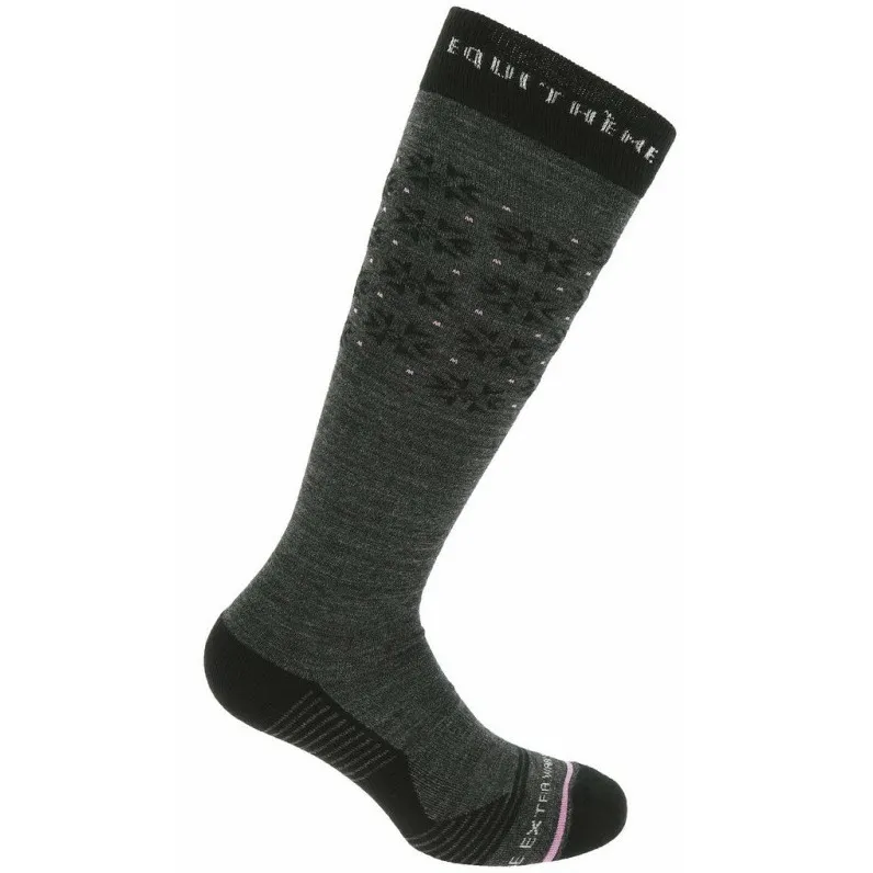 Damen Reitsocken SNOW grau meliert/rosa