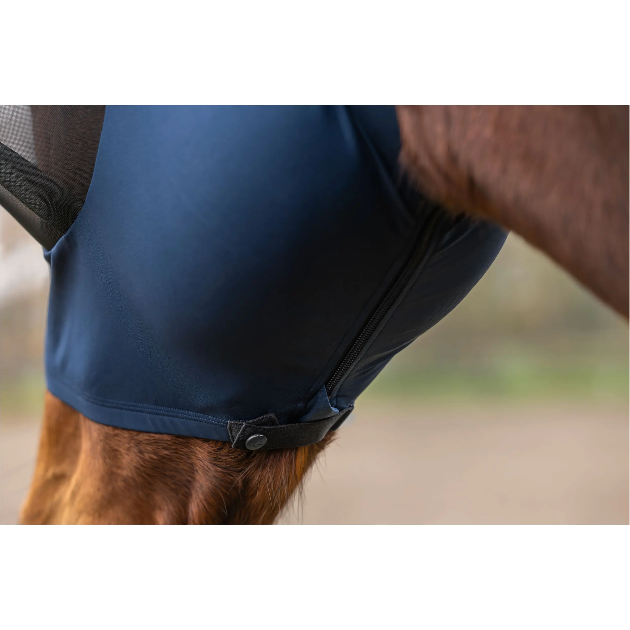 Fliegenmaske FinoStretch Zipper blau