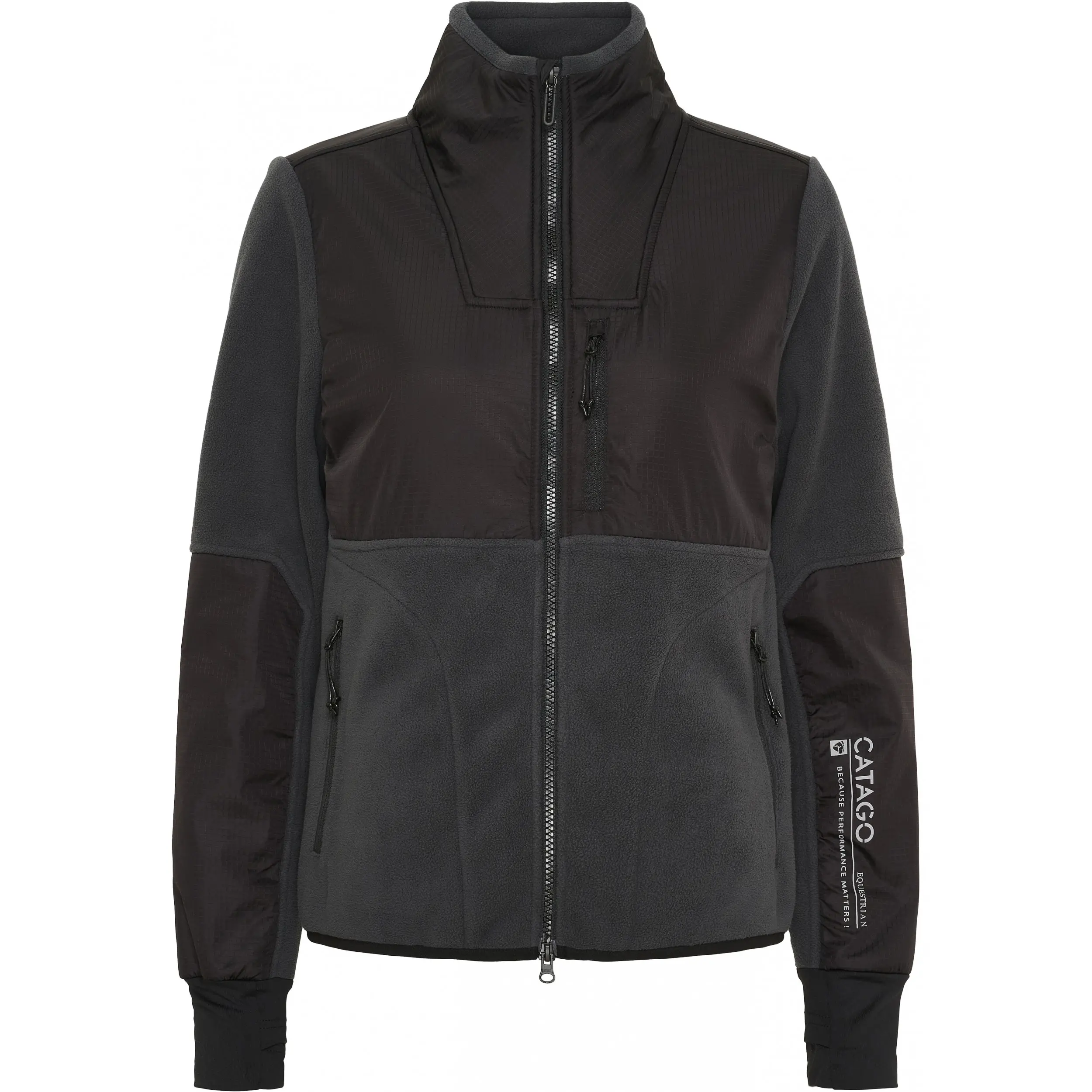 Damen Fleecereitjacke NORMA ZIP asphalt