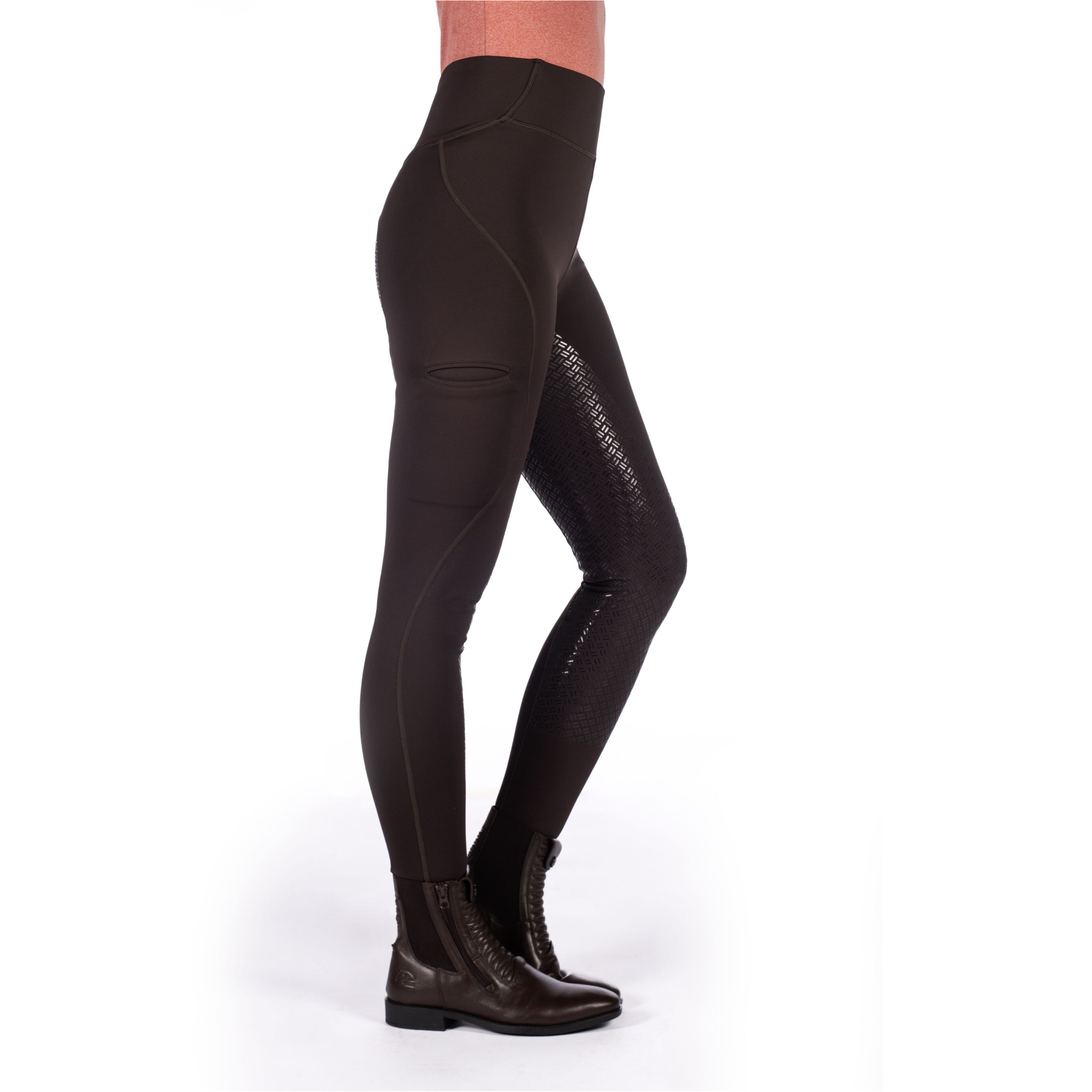 Winter Damen Reitleggings Silikon Vollbesatz RIO dunkelbraun