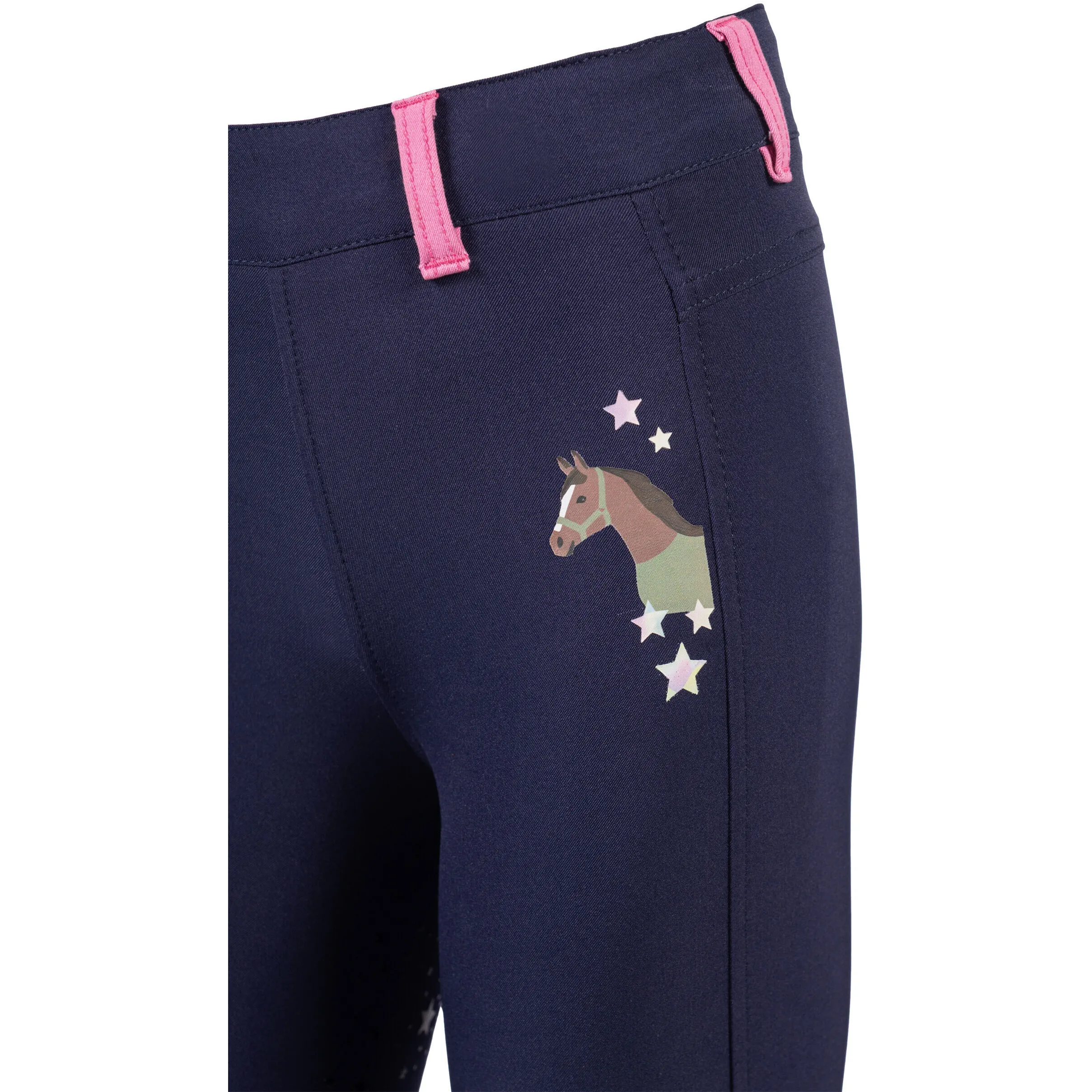 Kinder Reitleggings Silikon Vollbesatz PONY DREAM II dunkelblau