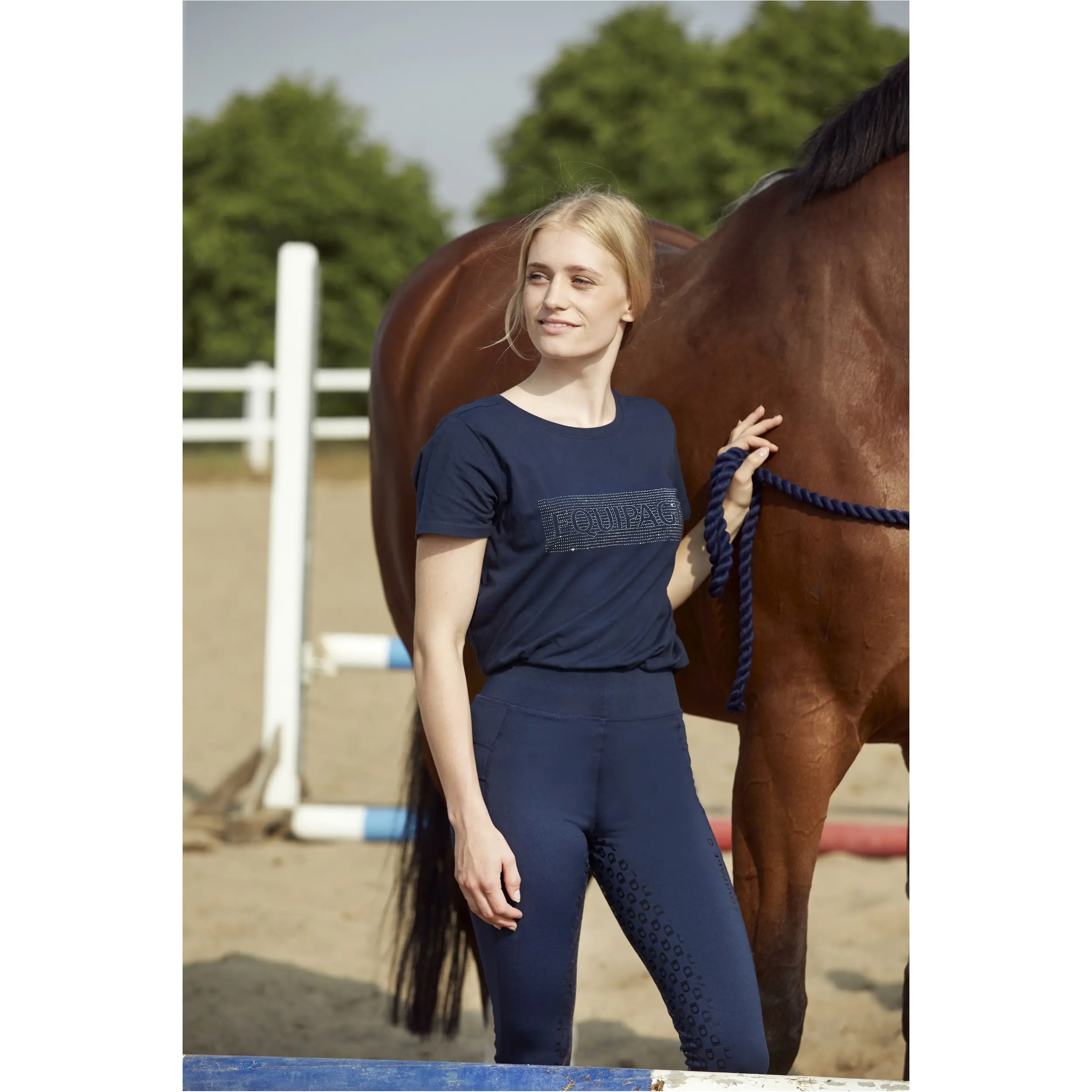 Damen Reitleggings Silikon Vollbesatz FINLEY navy