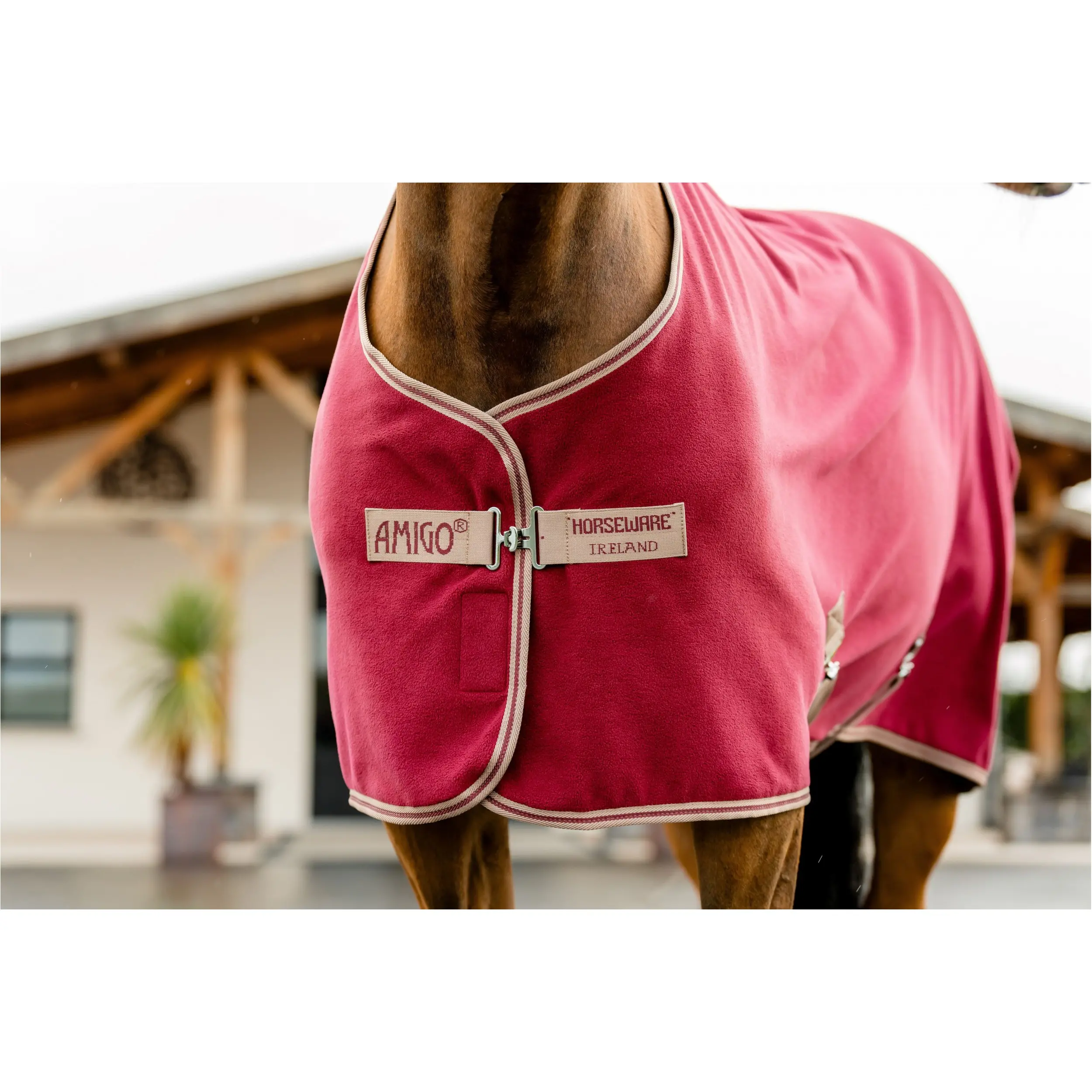 Abschwitzdecke AMIGO Fleece Cooler mulberry/taupe