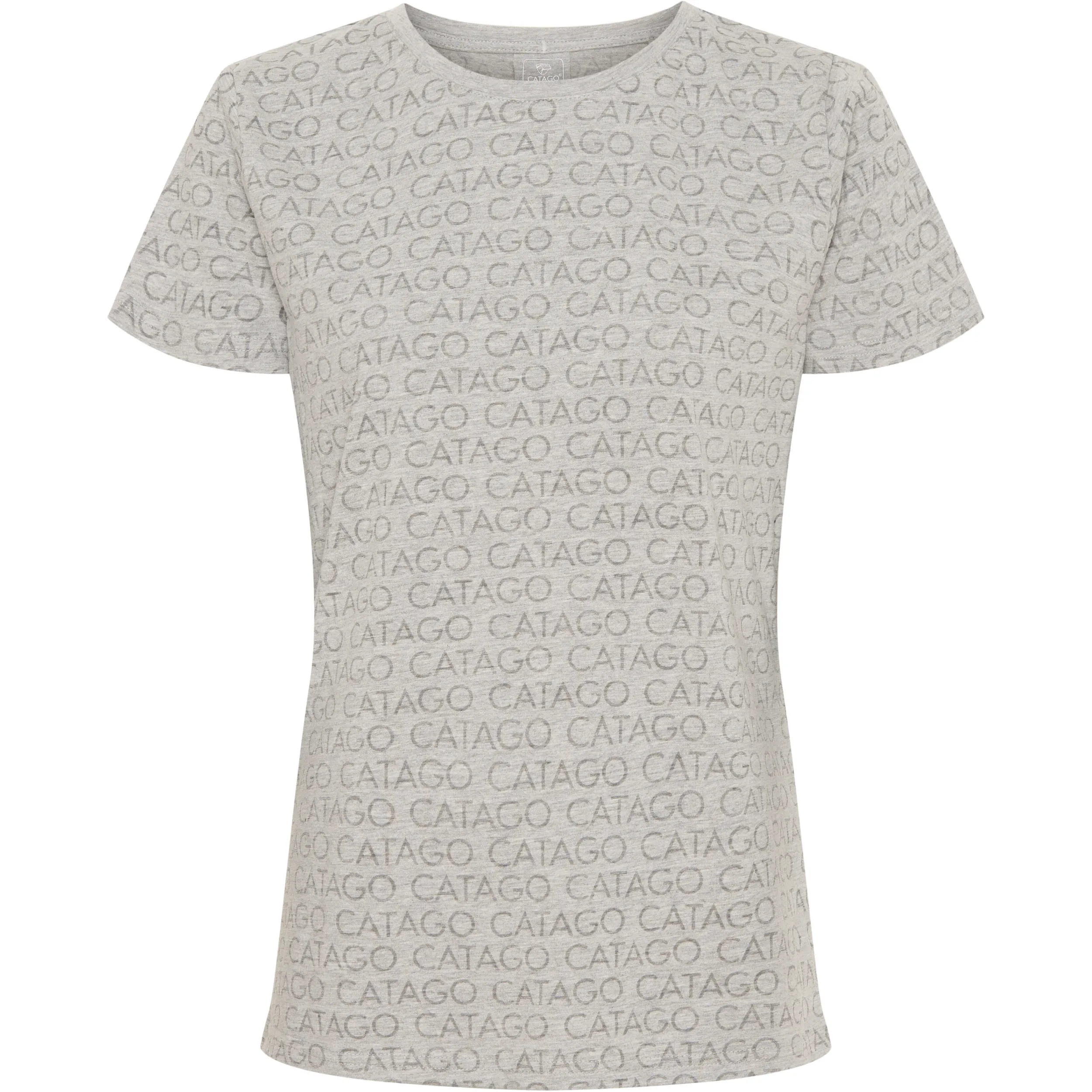 Damen T-Shirt TIMO Logo grau melange