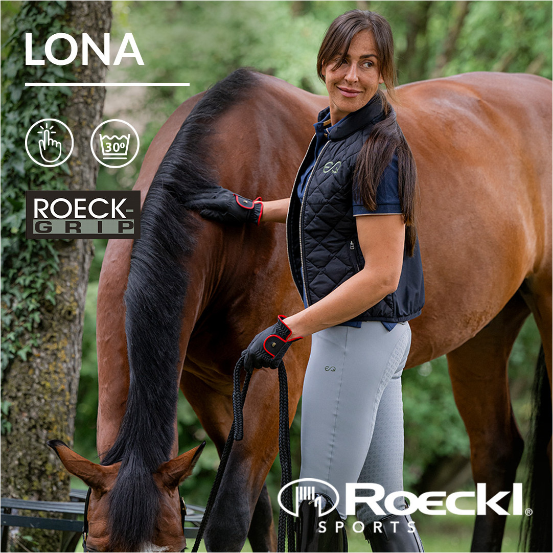 Damen Reithandschuhe LONA schwarz/rot Damen Reithandschuhe LONA schwarz/rot