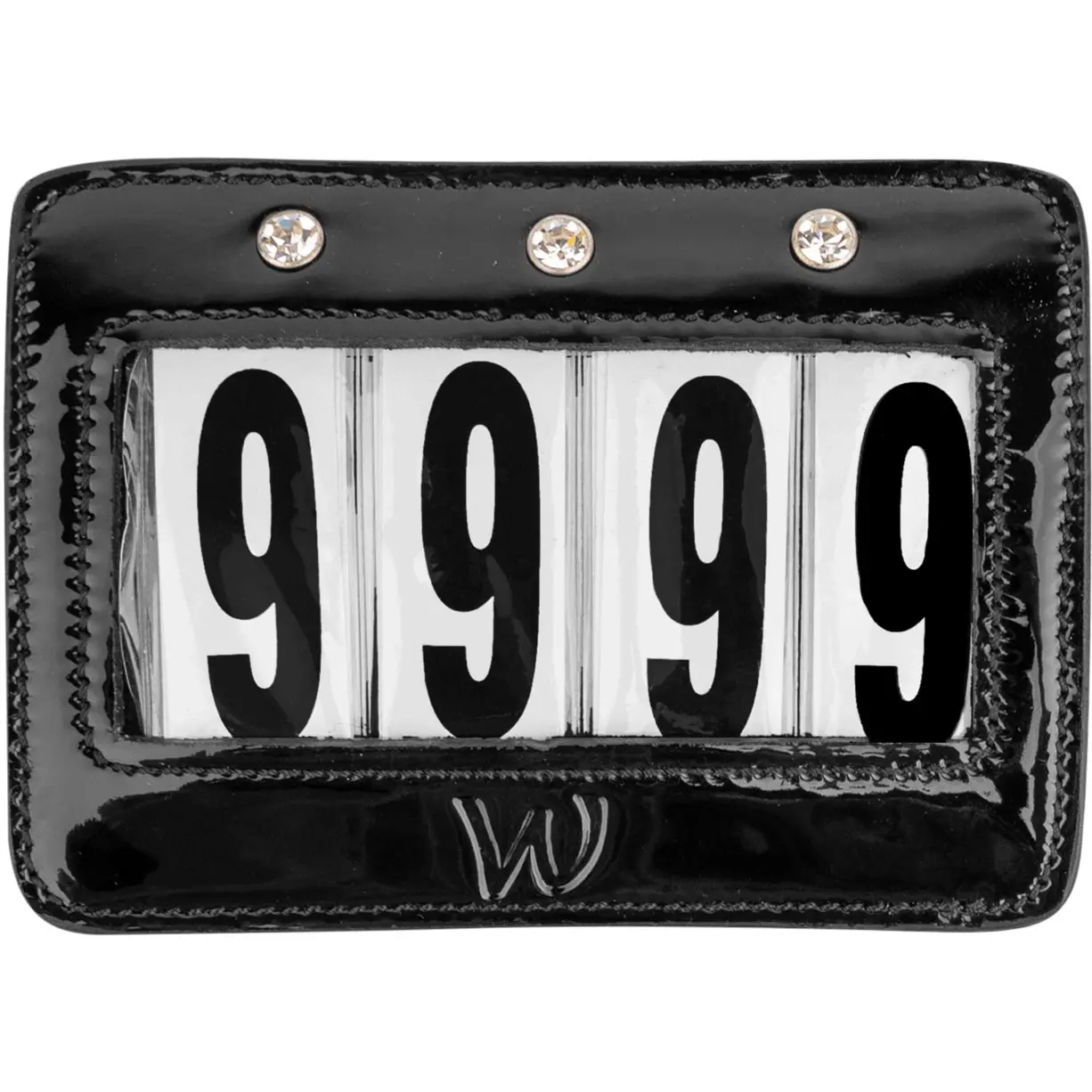 Startnummern Lackleder rechteckig schwarz