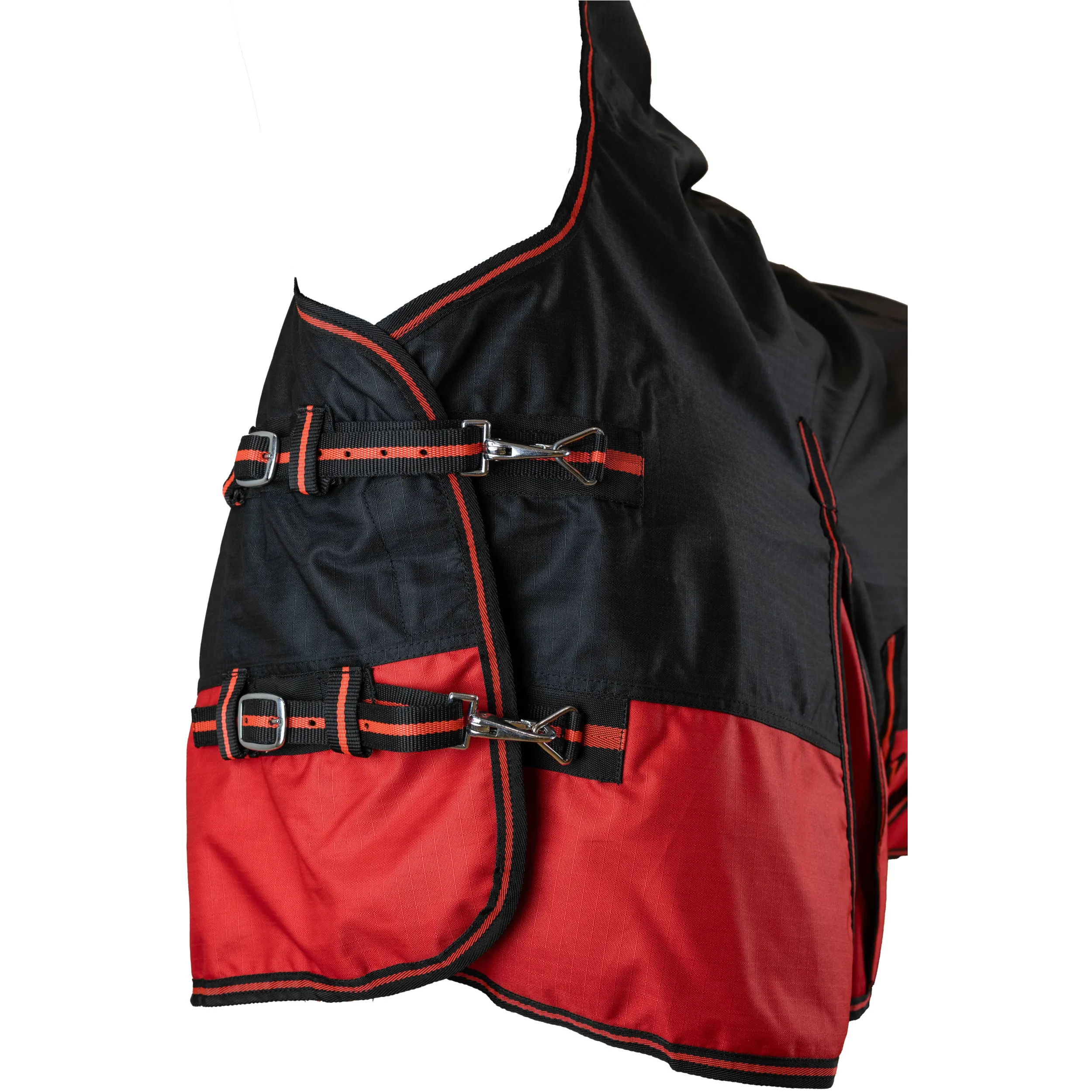 Winterdecke High Neck 200g Füllung 600D BASICLINE schwarz/rot