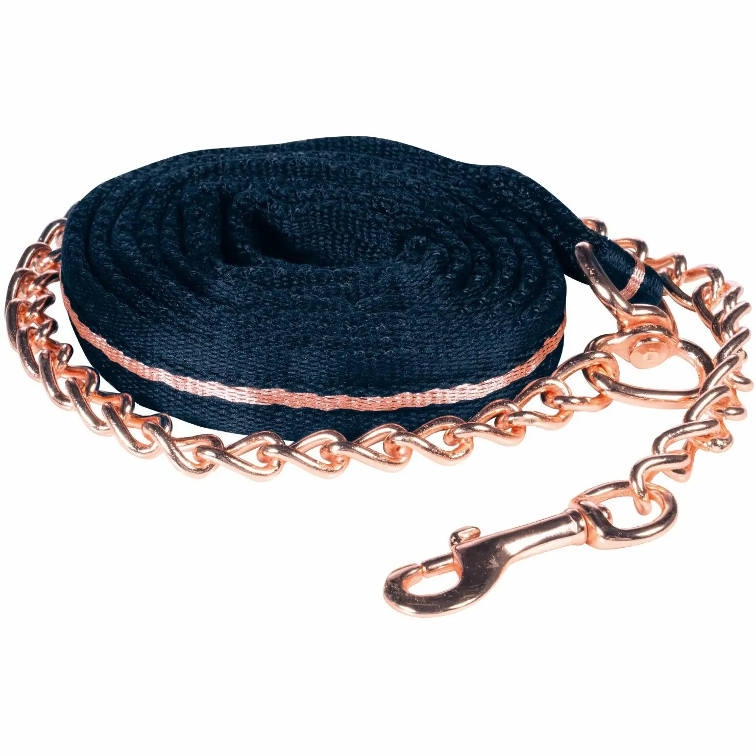 Führstrick mit Kette SOFT navy/rosegold 270cm