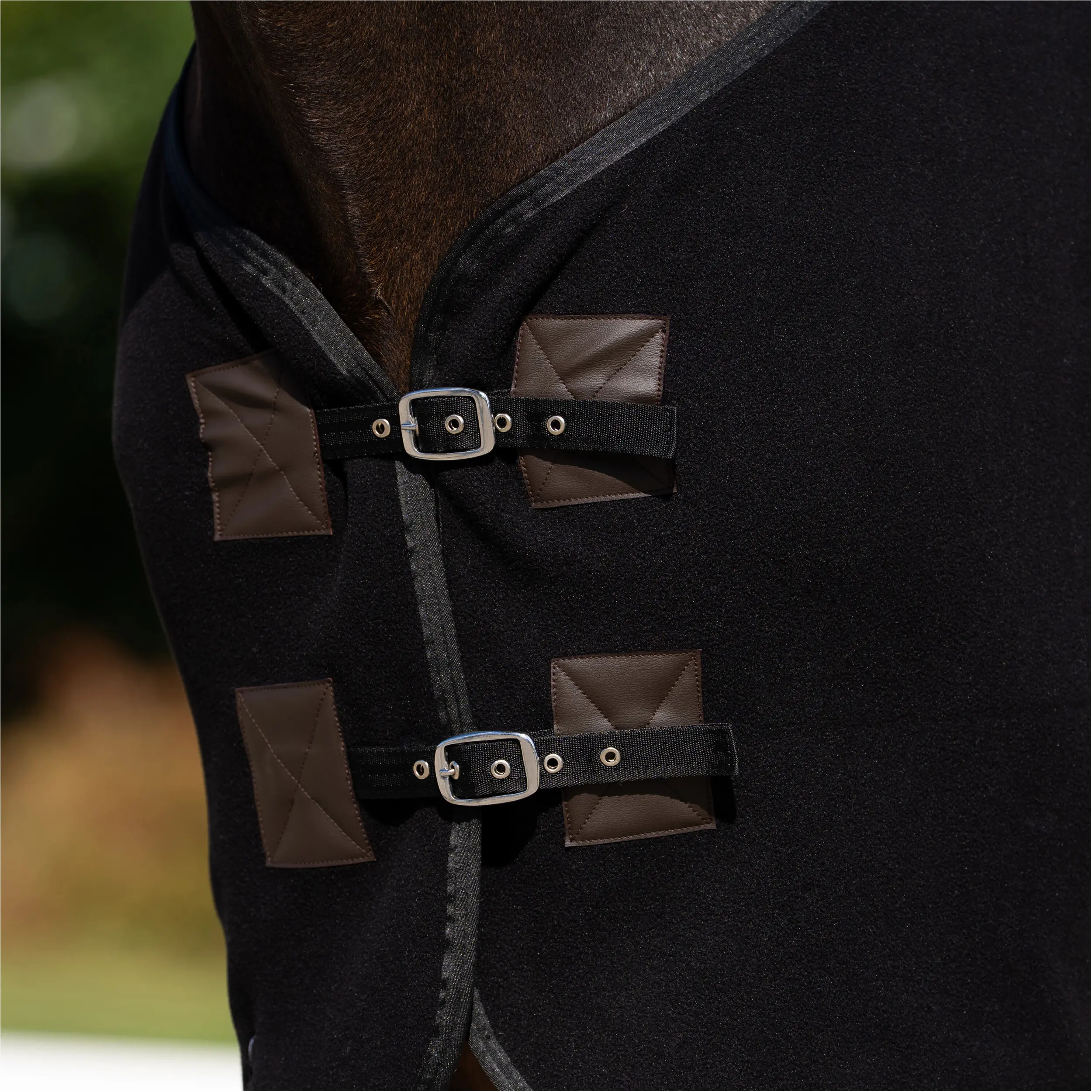 Fleecedecke abnehmbare Kreuzgurte HVPBasic schwarz Fleecedecke abnehmbare Kreuzgurte HVPBasic schwarz