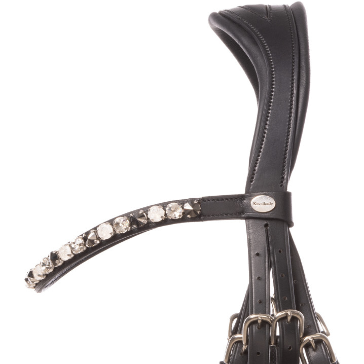 Kandarenzaum mit schwedischen Reithalfter SELINA schwarz lack/schwarz