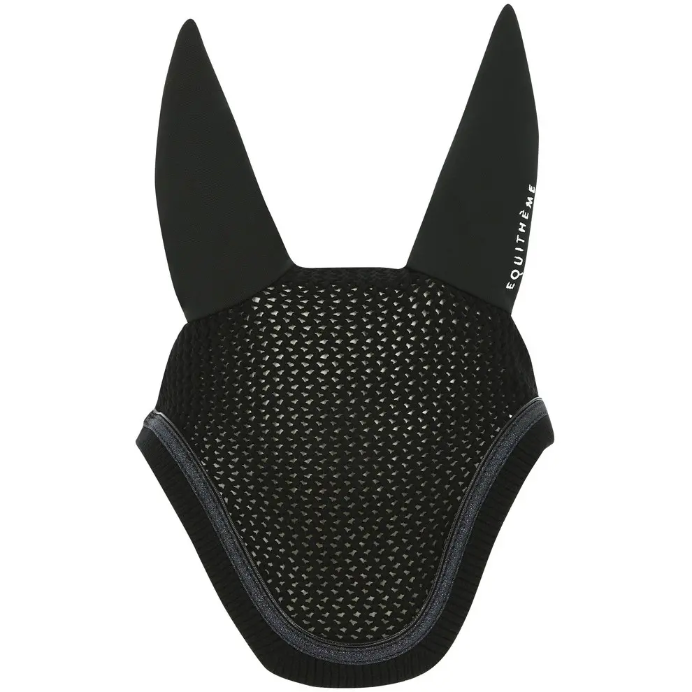 Fliegenhaube GLITTER schwarz/violett Warmblut