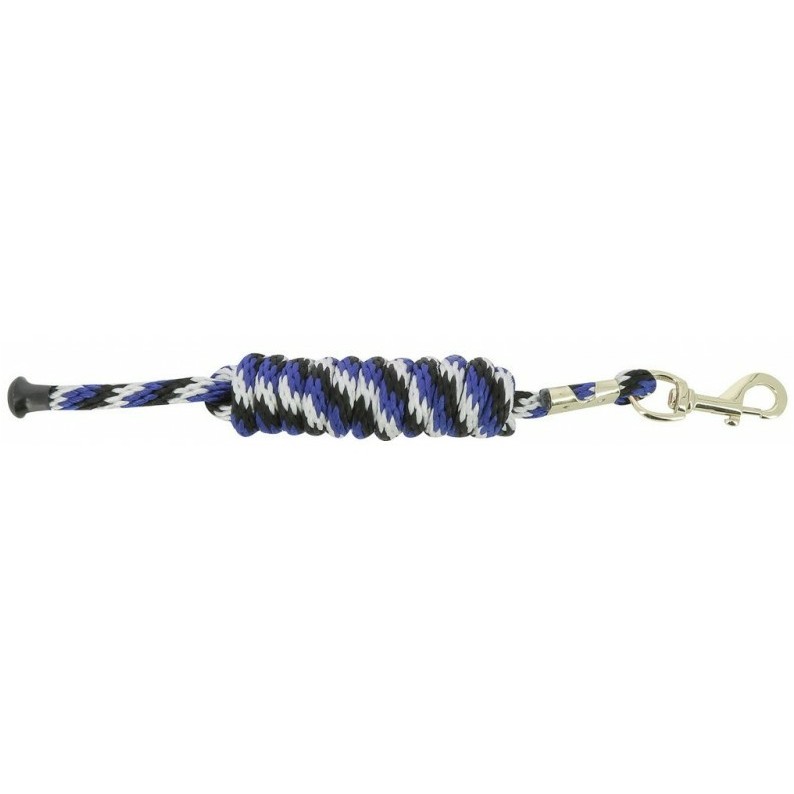 Anbindestrick mit Karabiner schwarz/weiß/blau