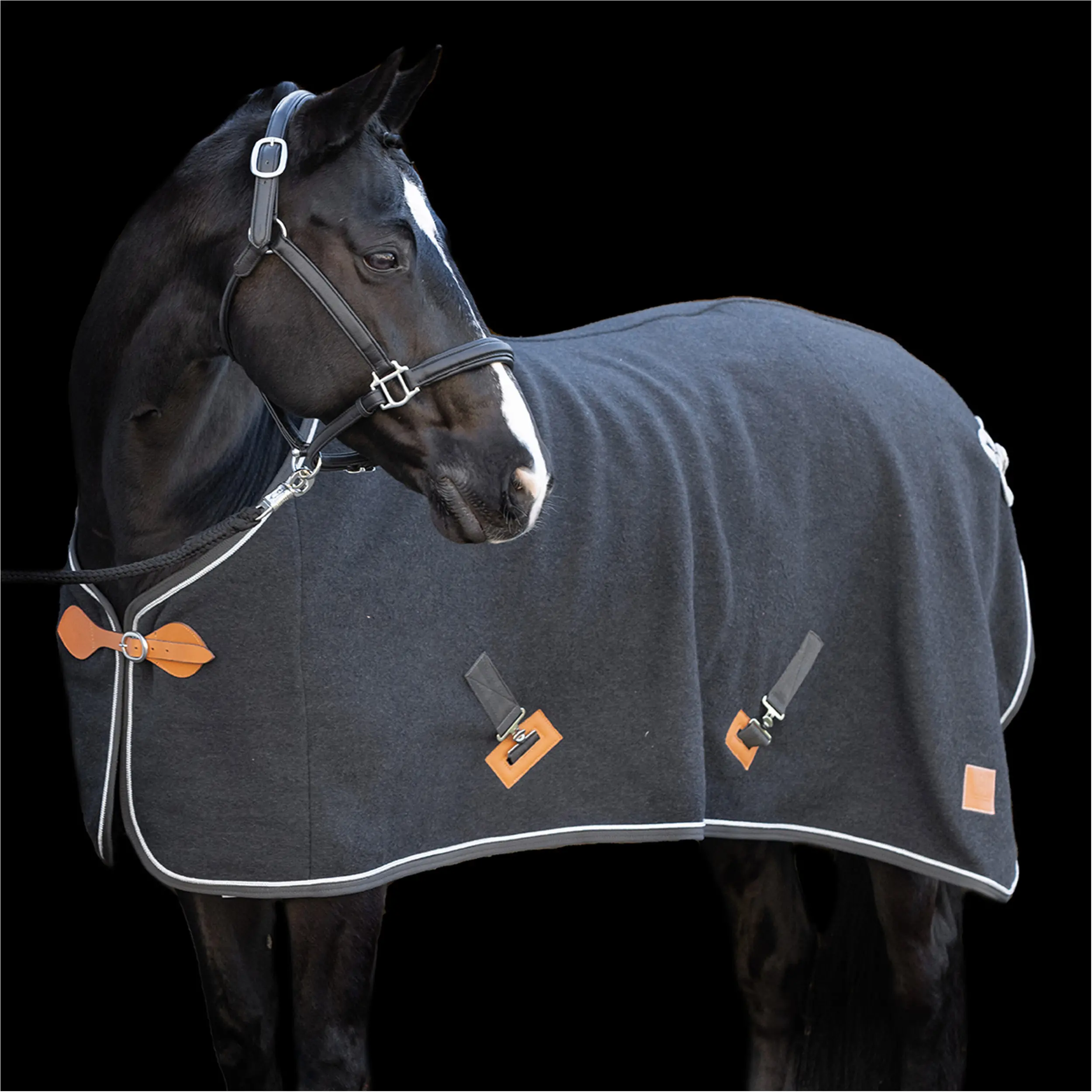 Wolldecke HVPScottie dark grau melange