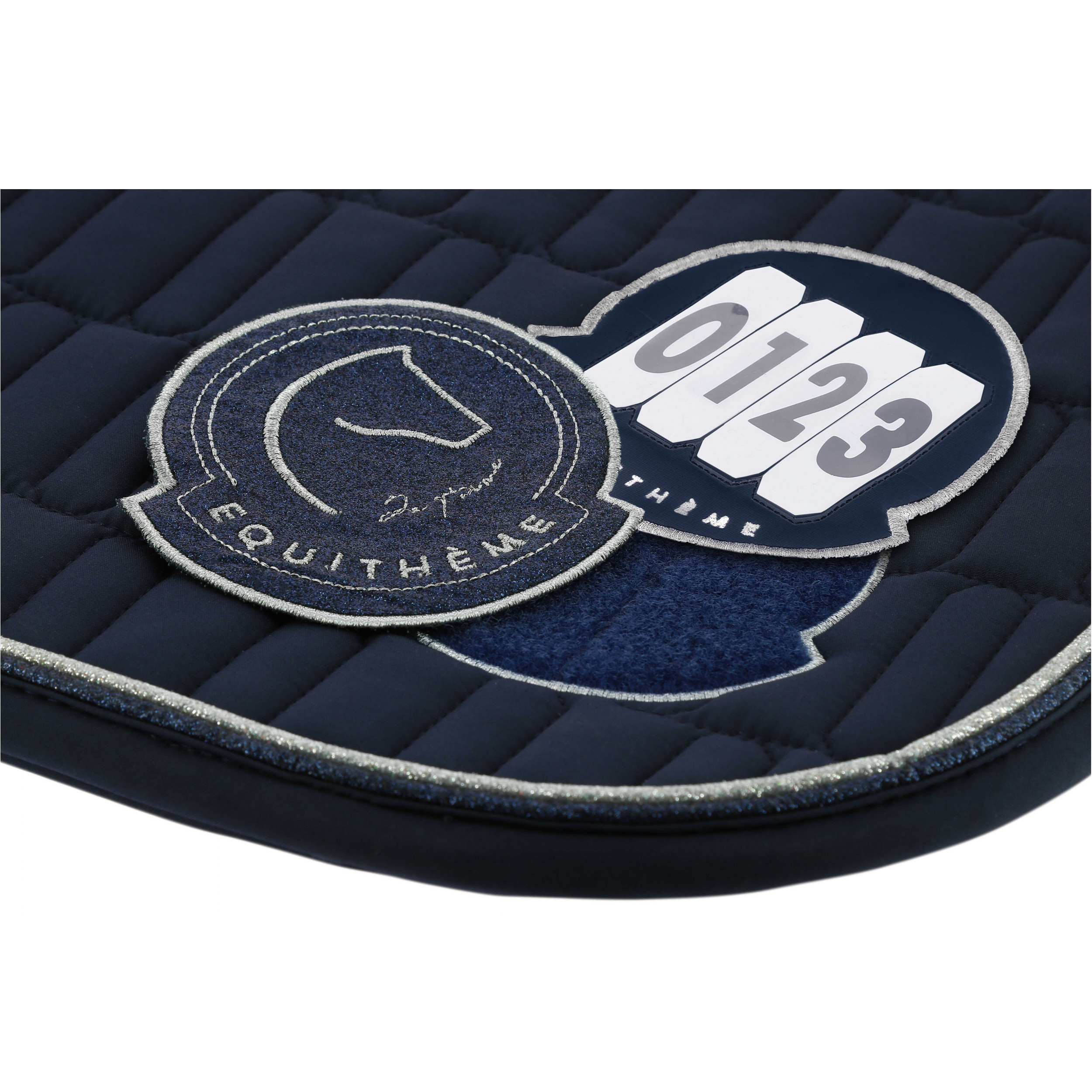 Schabracke mit Nummernhalter Je t'aime COMPET blau Warmblut Vielseitigkeit
