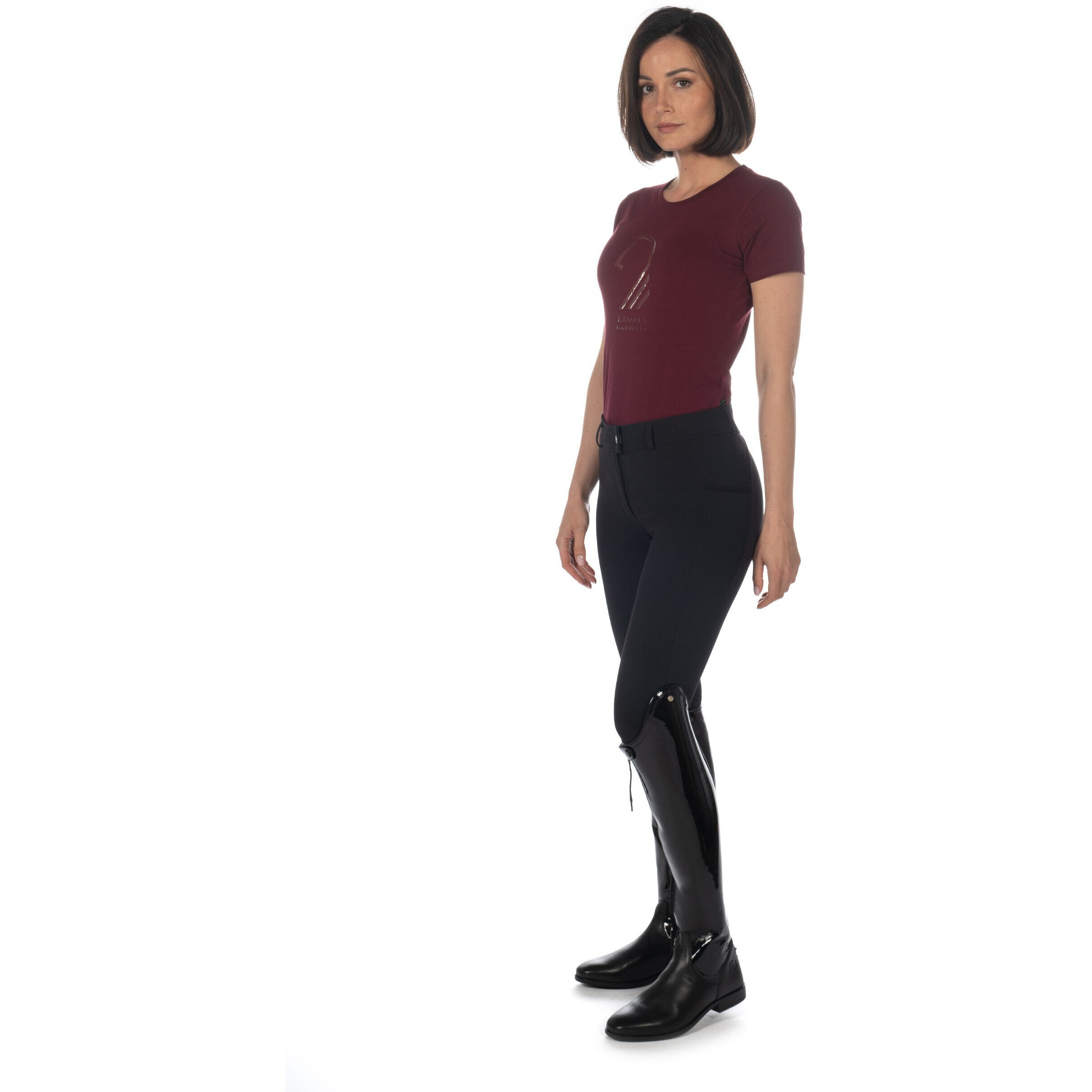 Damen T-Shirt LIVIGNO HORSE HEAD bordeaux