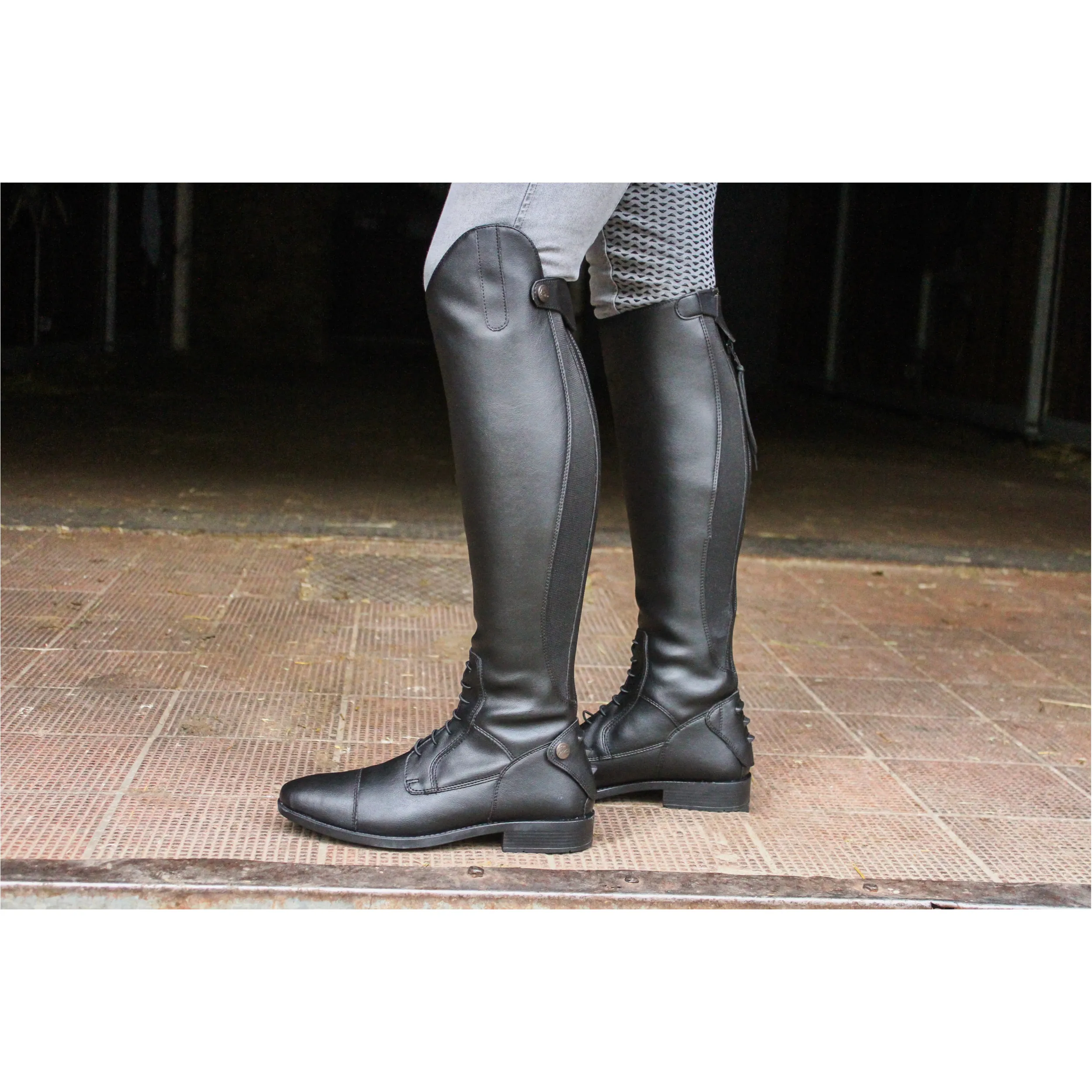 Winter Damen Reitstiefel CALGARY Kunstleder schwarz - Posten
