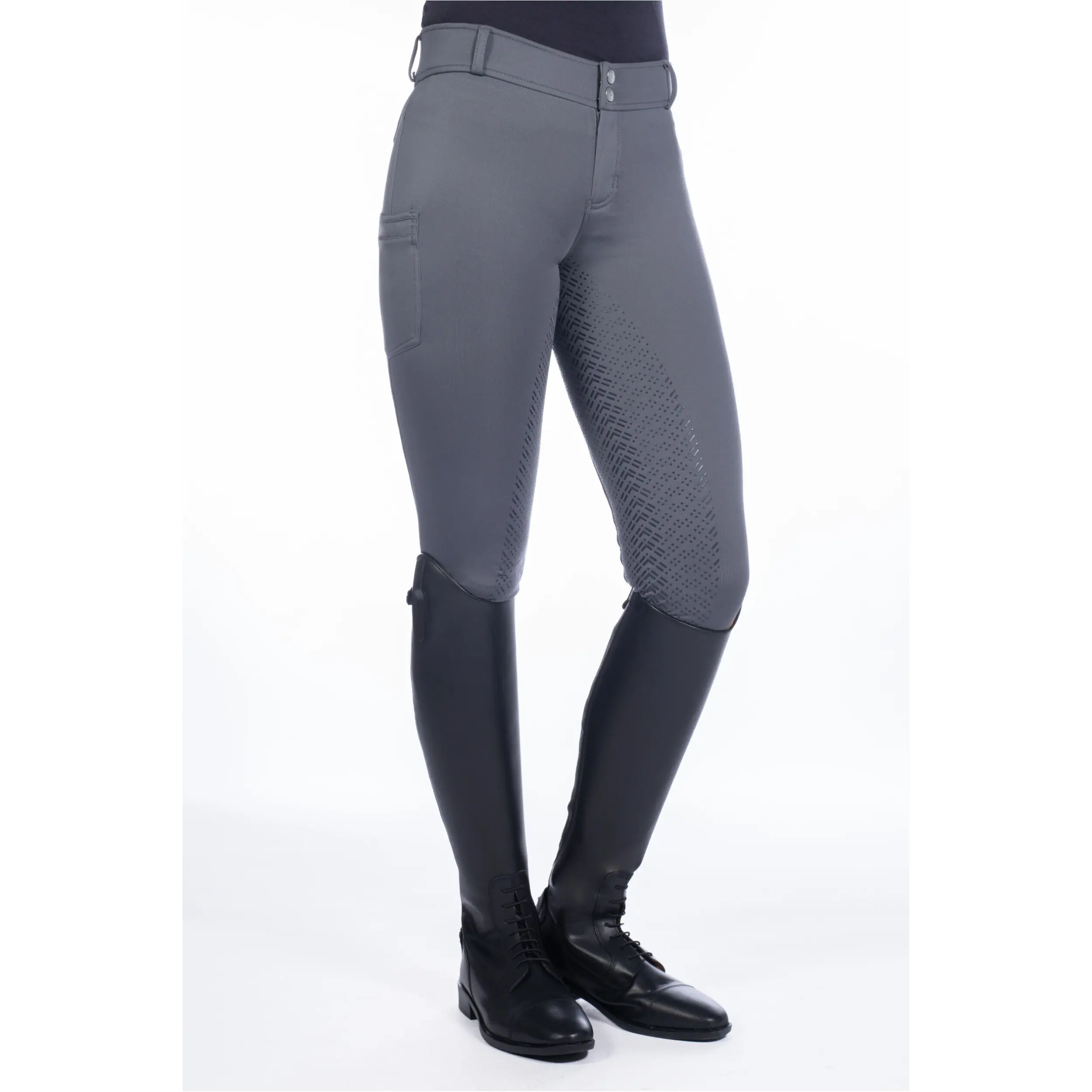 Winter Kinder Reithose Silikon Vollbesatz RUBY grau