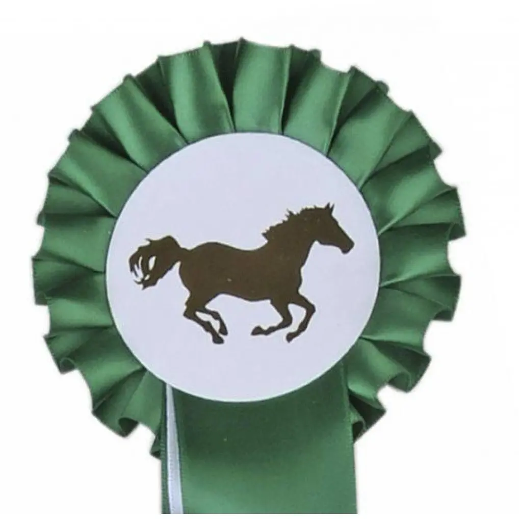 Turnierschleife Einfachrosette grün/weiß