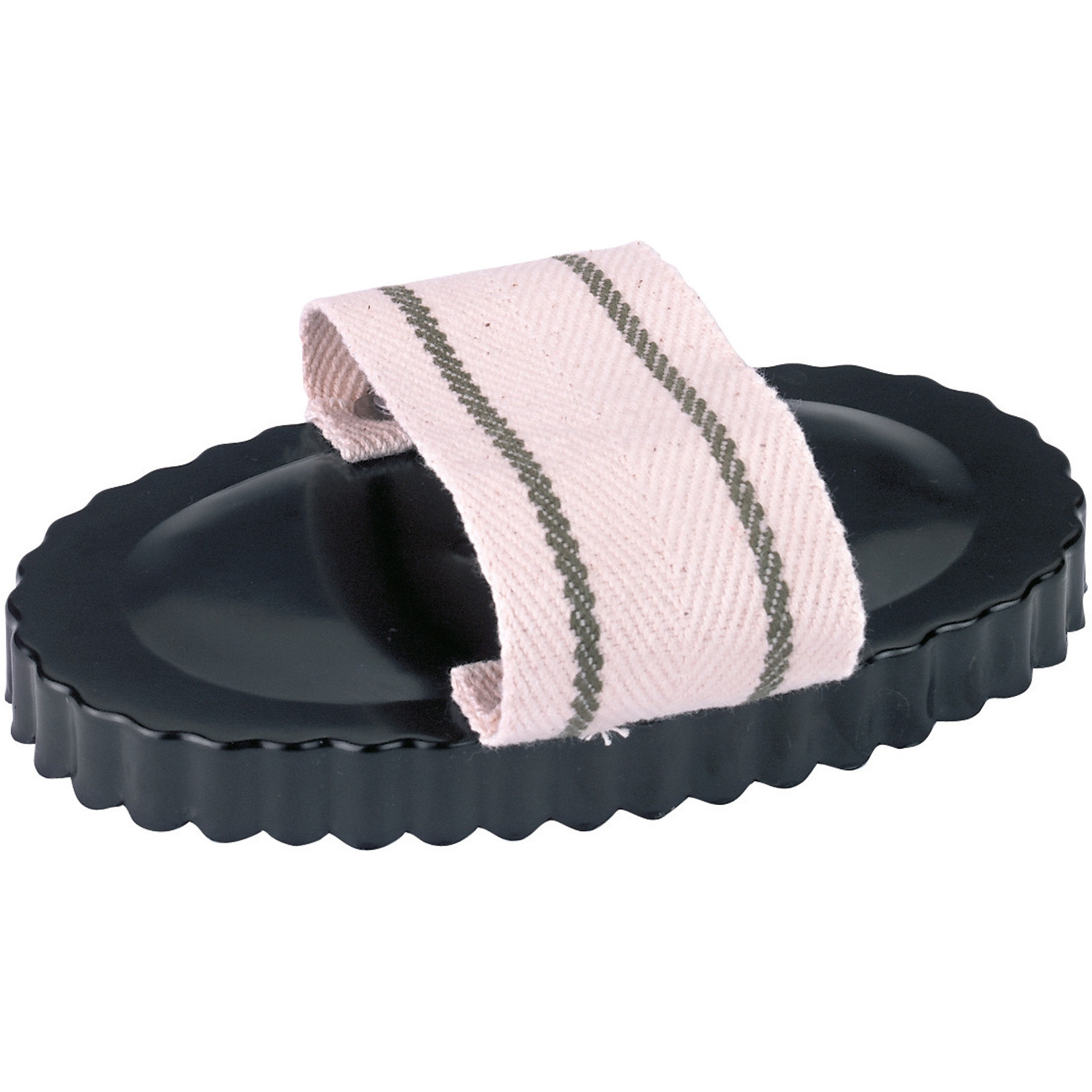 Stahlstriegel oval mit Handschlaufe