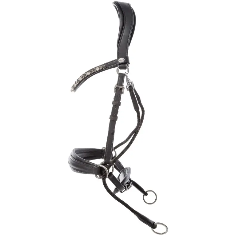 Trensenzaum Gebisslos CROSS LIGHT schwarz