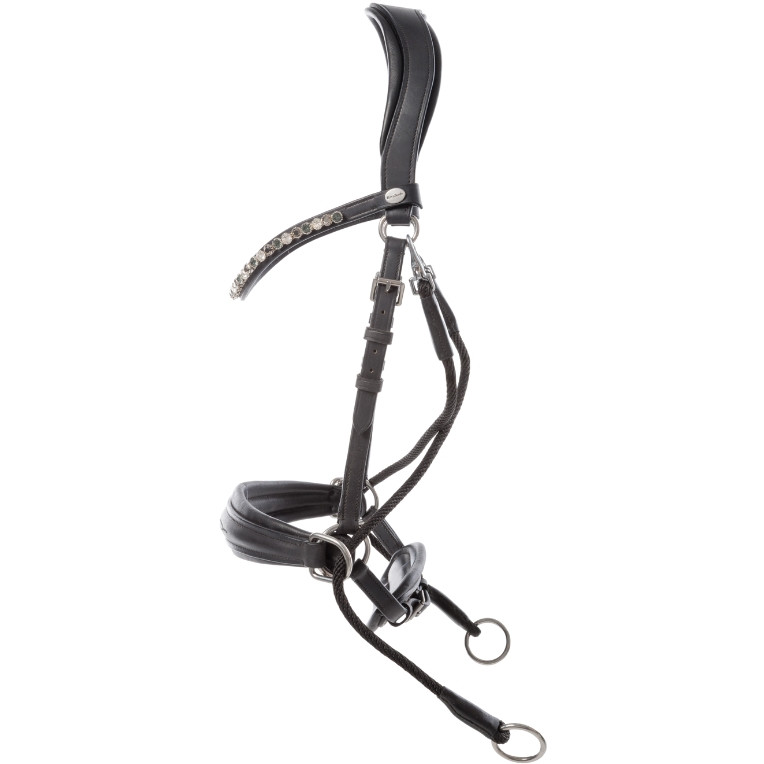 Trensenzaum Gebisslos CROSS LIGHT schwarz