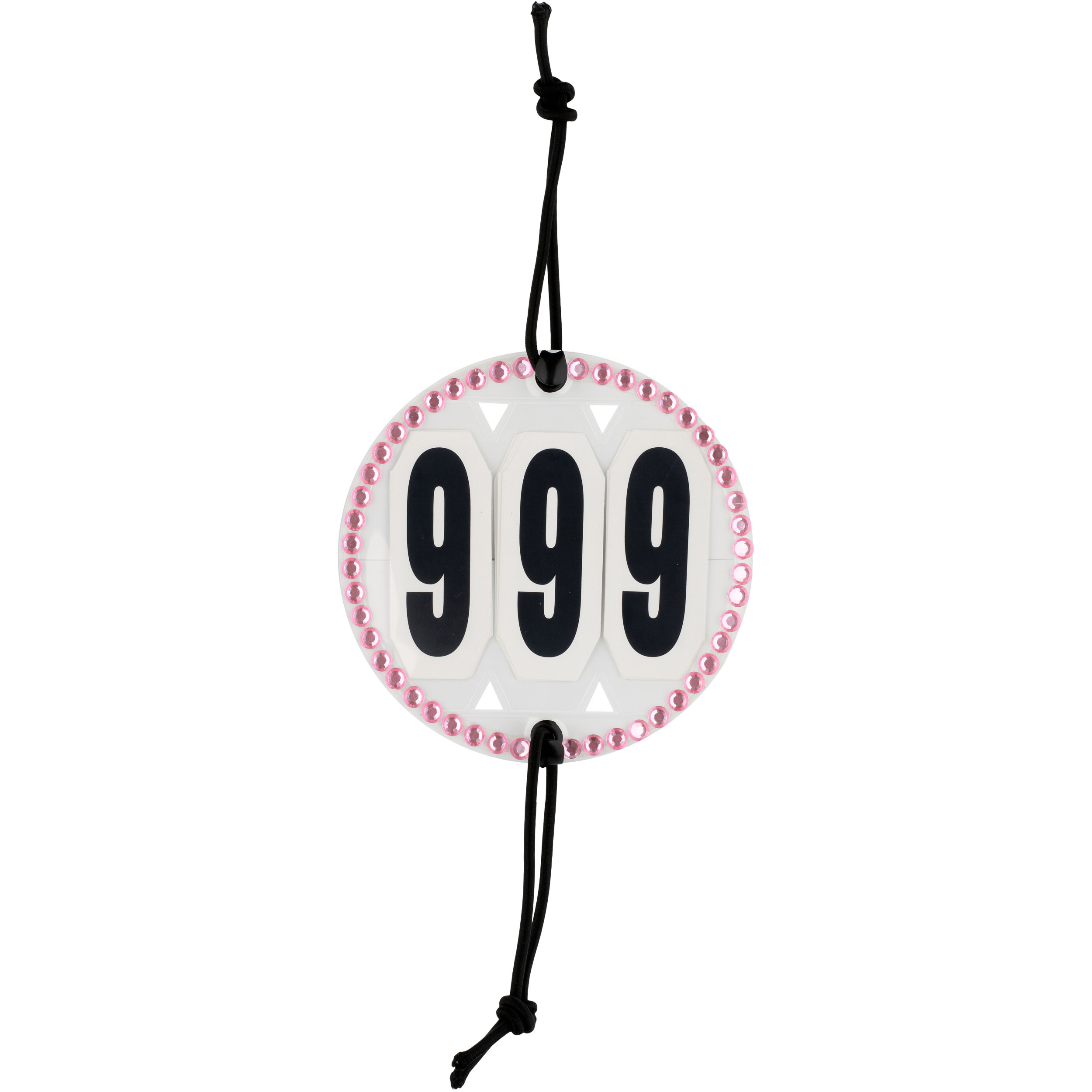 Turniernummer mit Glitzersteinen pink
