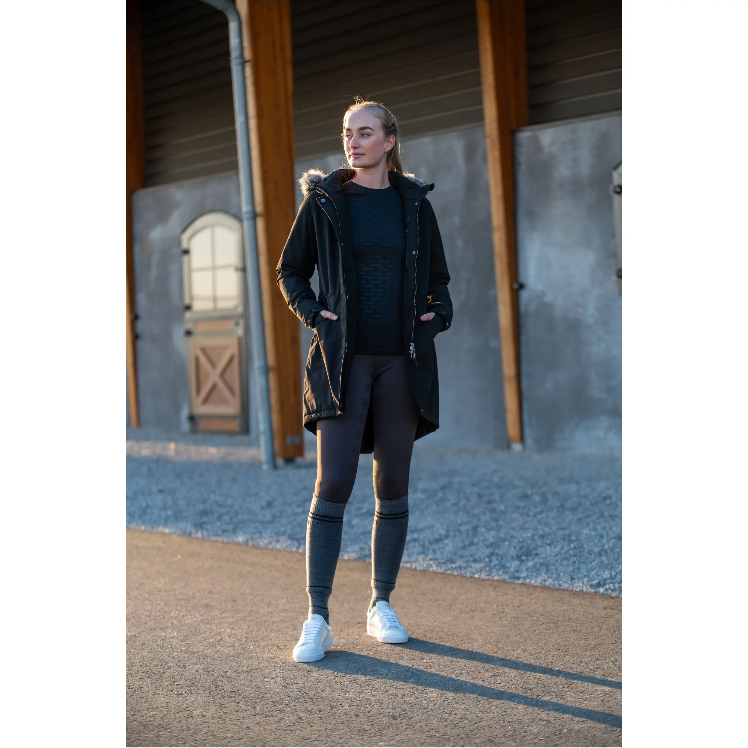 Damen Funktionsshirt Langarm AMINA Logo schwarz