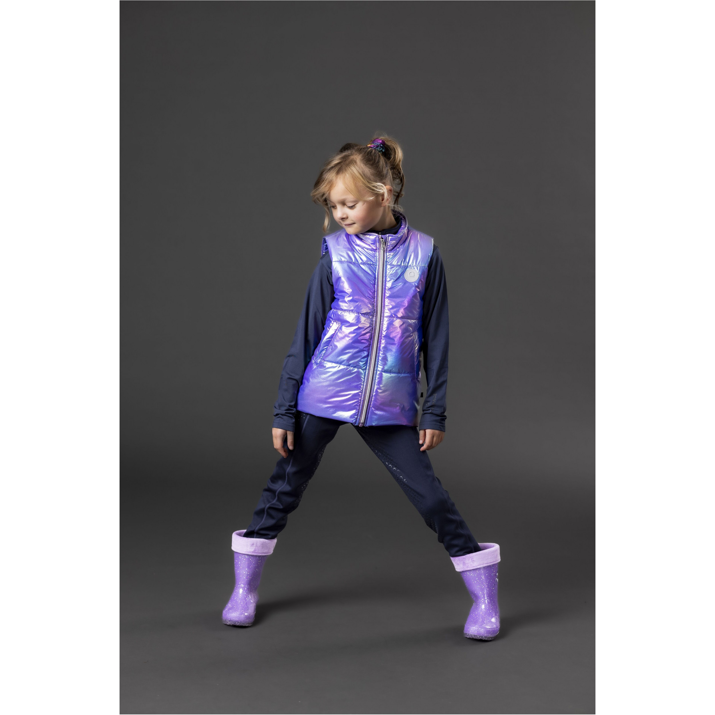 Winter Kinder Gummistiefel LIGHT Glitzer purple haze