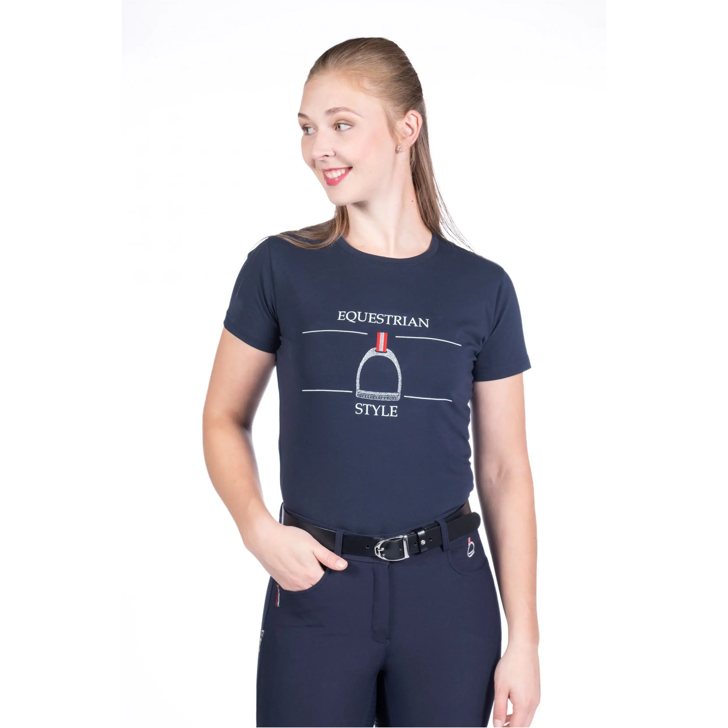 Damen T-Shirt EQUINE SPORTS STYLE dunkelblau
