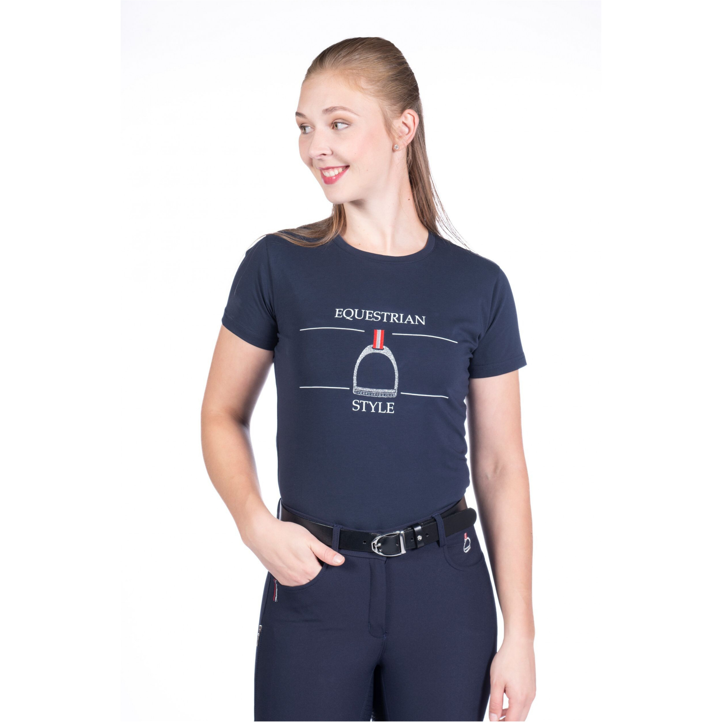 Damen T-Shirt EQUINE SPORTS STYLE dunkelblau