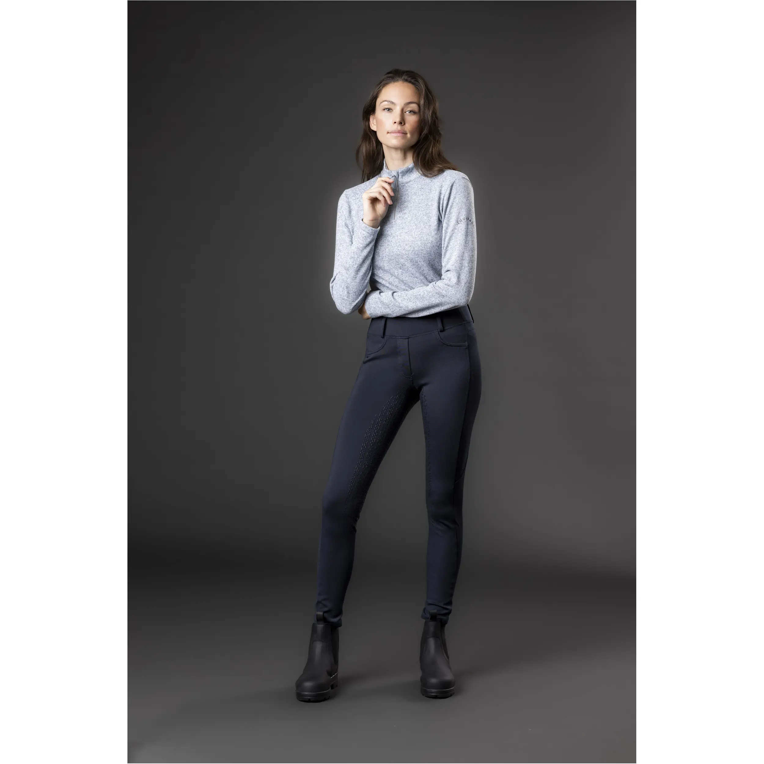 Damen Funktionsshirt Langarm STACEY half-zip blue fog