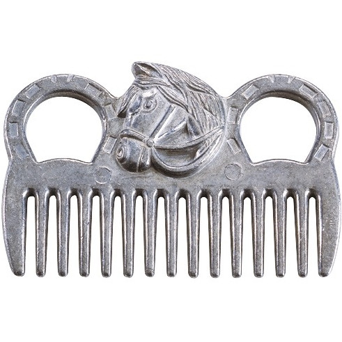 Mähnenkamm Aluminium mit Pferdekopf
