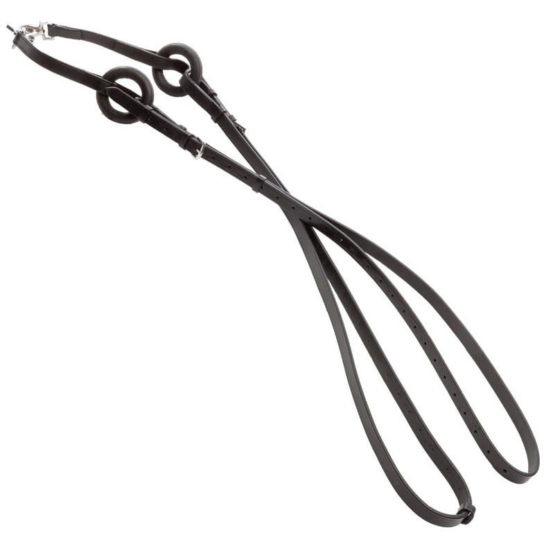 Ausbinder Leder mit Gummiring schwarz