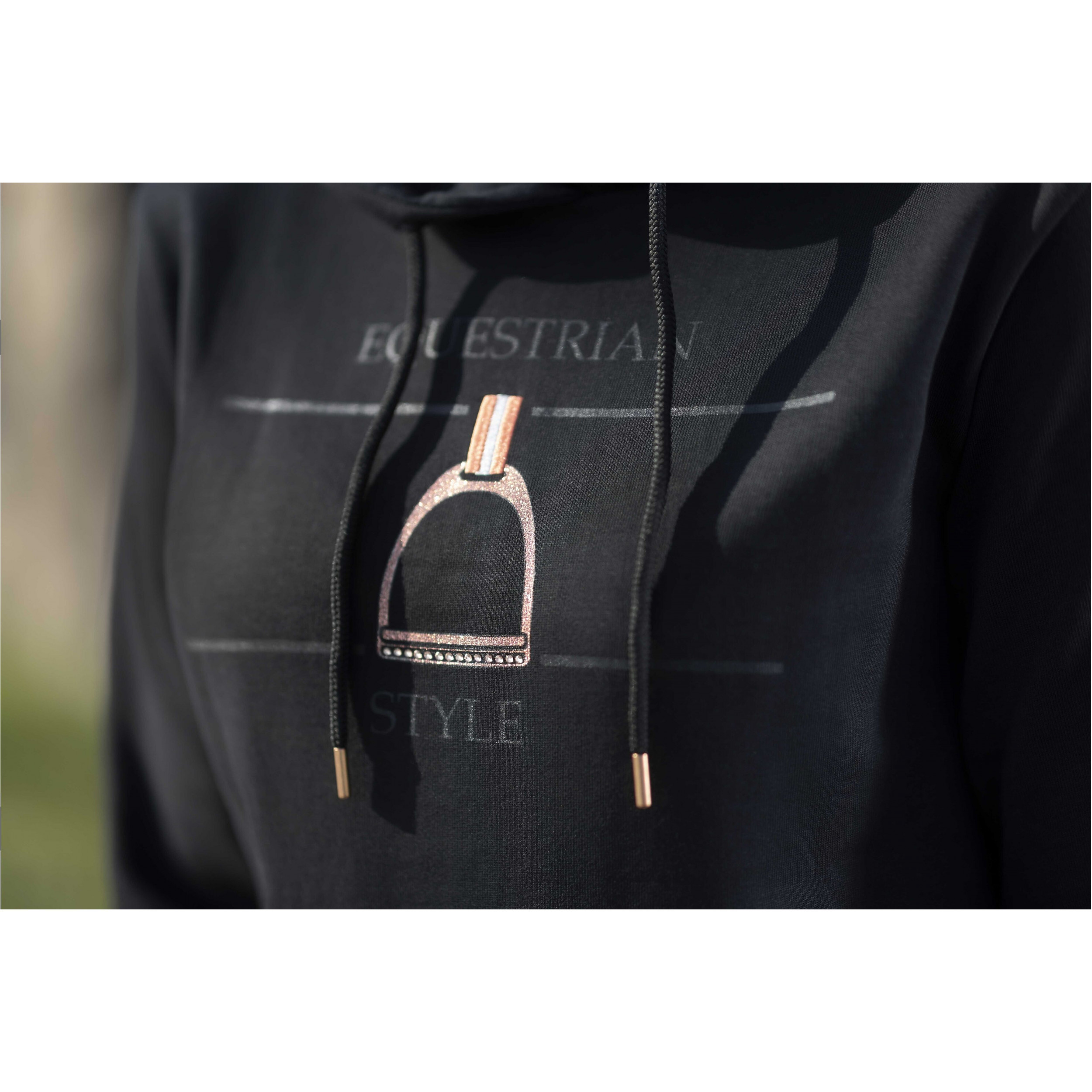 Damen Hoody EQUINE SPORTS STYLE schwarz/rosegold