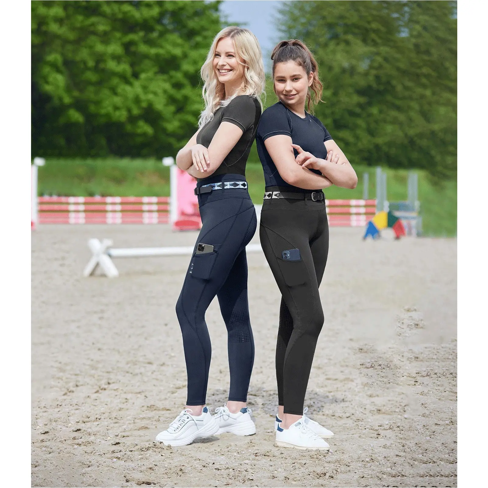 Damen Reitleggings Silikon Vollbesatz HANNA Hochbund schwarz