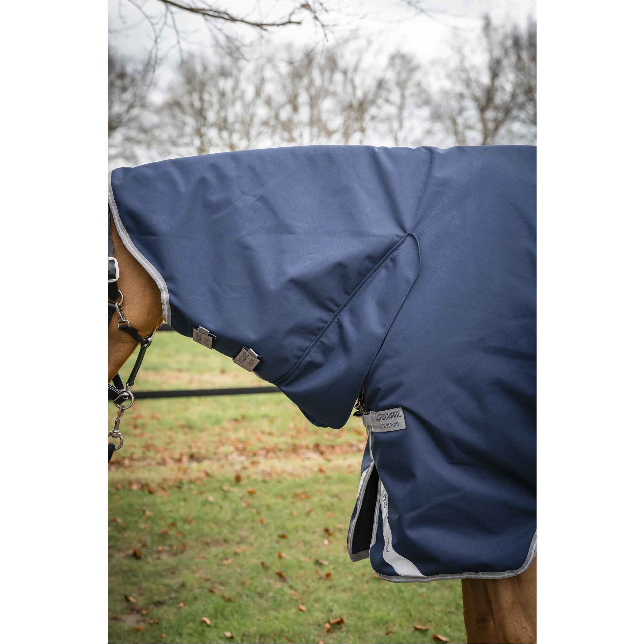 Outdoordecke mit festem Halsteil 1200D AMIGO Bravo integrated Turnout navy/titanium grey/silver